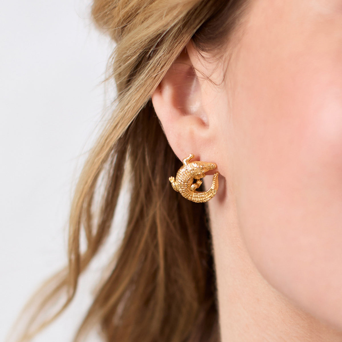 Alligator Stud - Gold Stud Earrings | Julie Vos