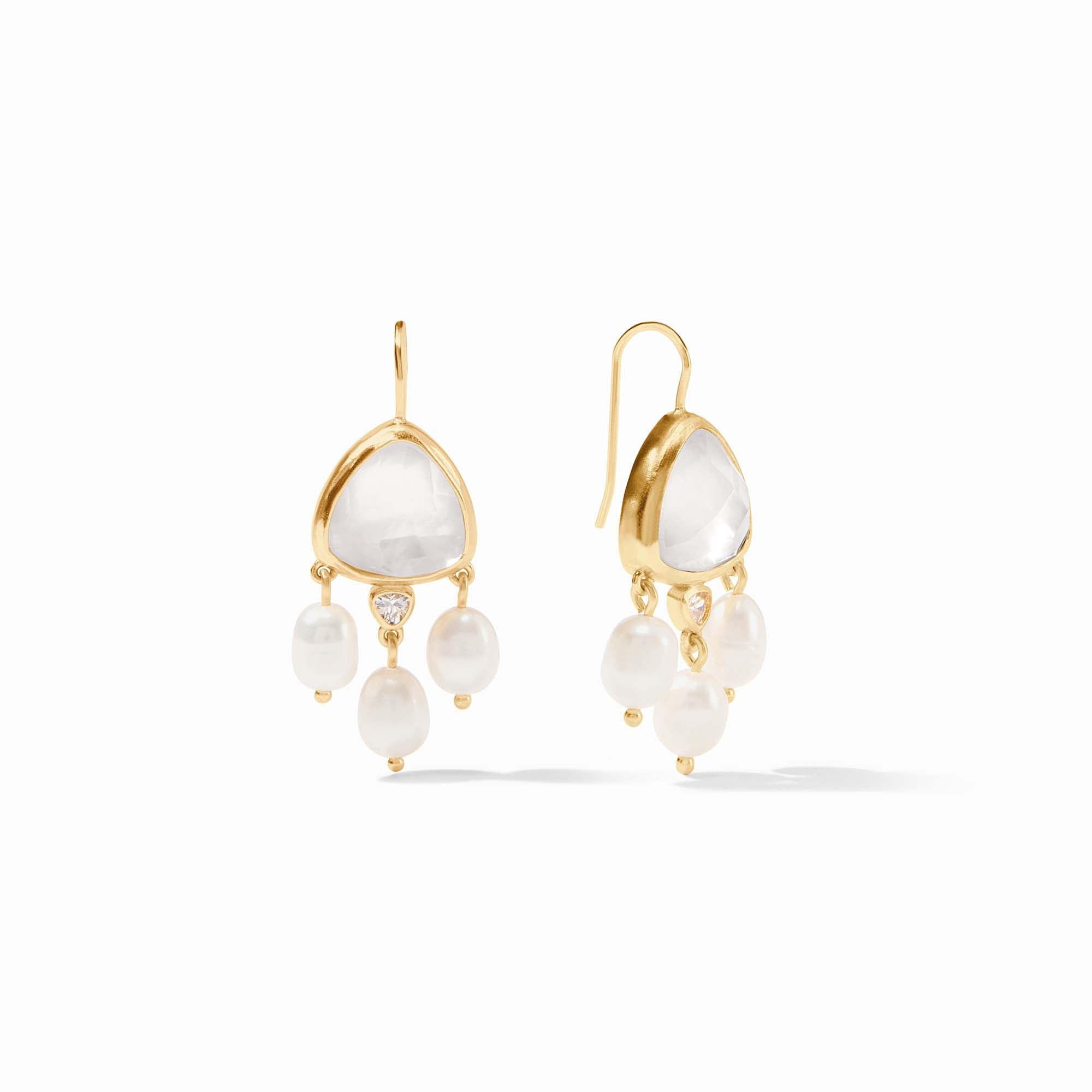 Julie Vos - Aquitaine Chandelier Earring, Iridescent Clear Crystal