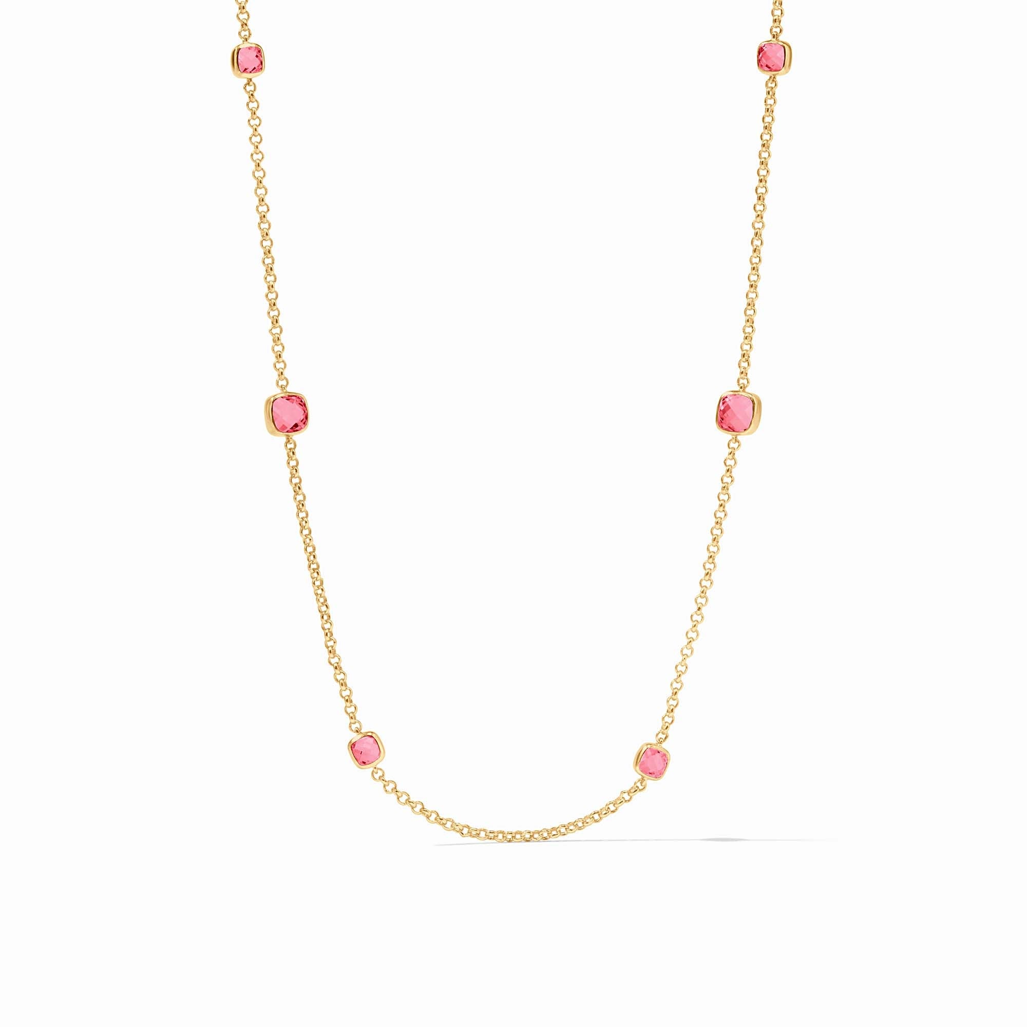 Julie Vos - Aquitaine Station Necklace, Peony Pink