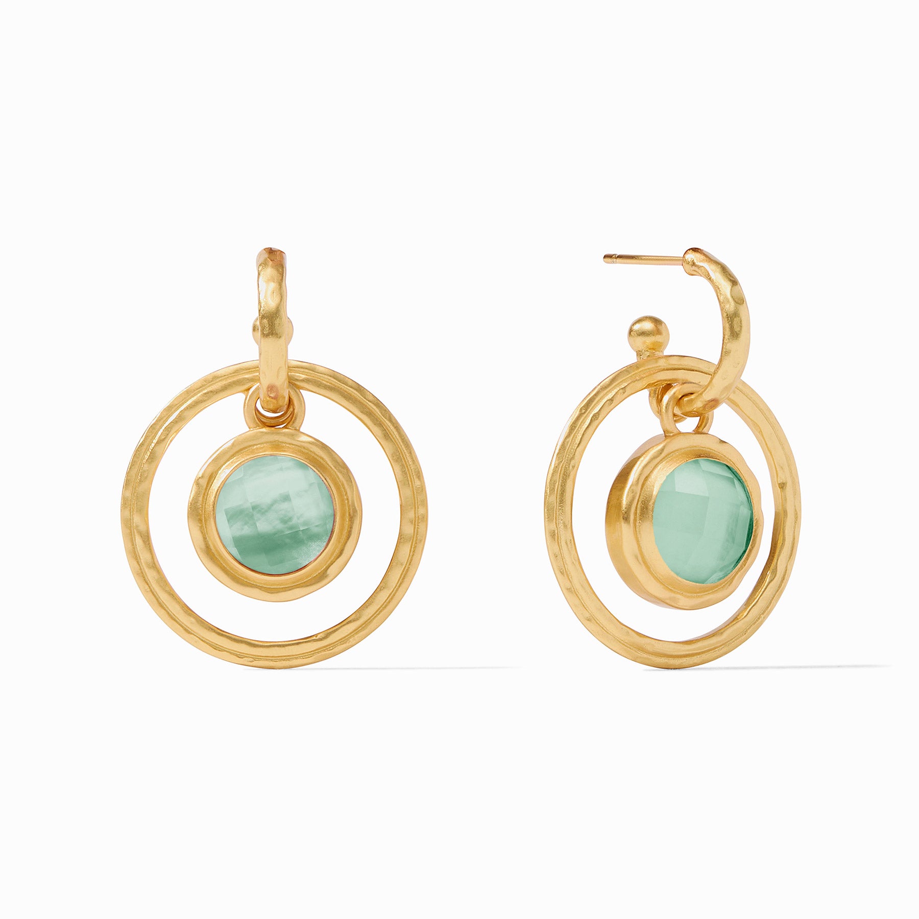 Julie Vos - Astor 6-in-1 Charm Earring, Iridescent Aquamarine Blue