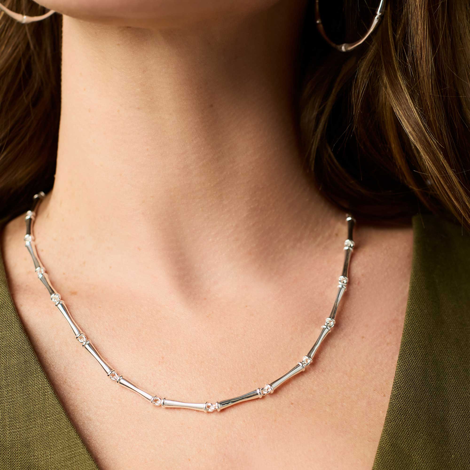 Bamboo Silver Necklace | Julie Vos