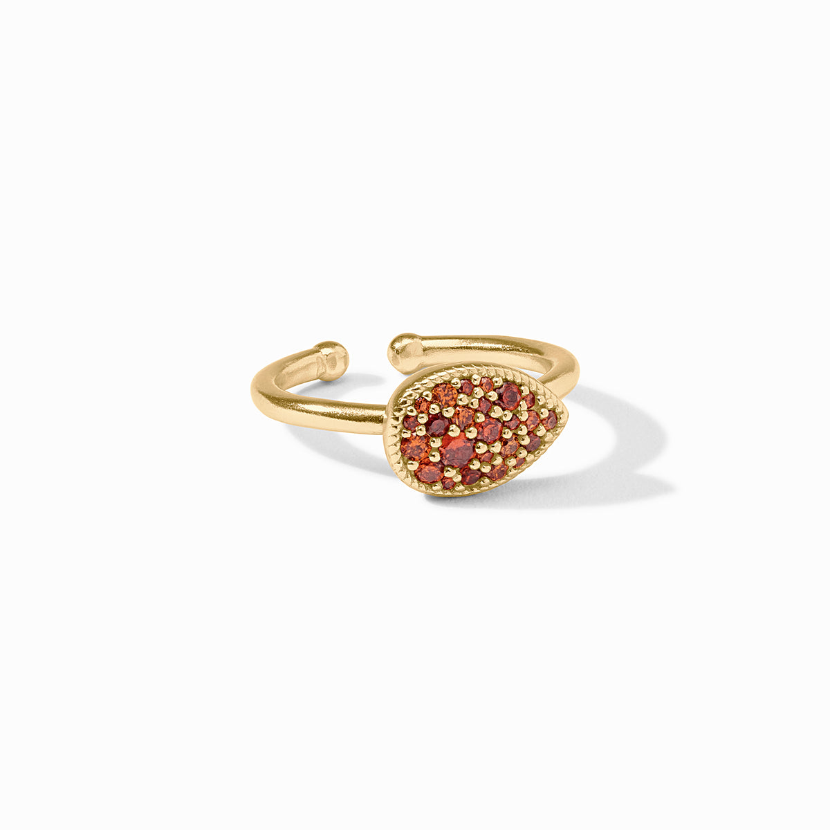 Julie Vos - Pavé Teardrop Stacking Ring, Garnet