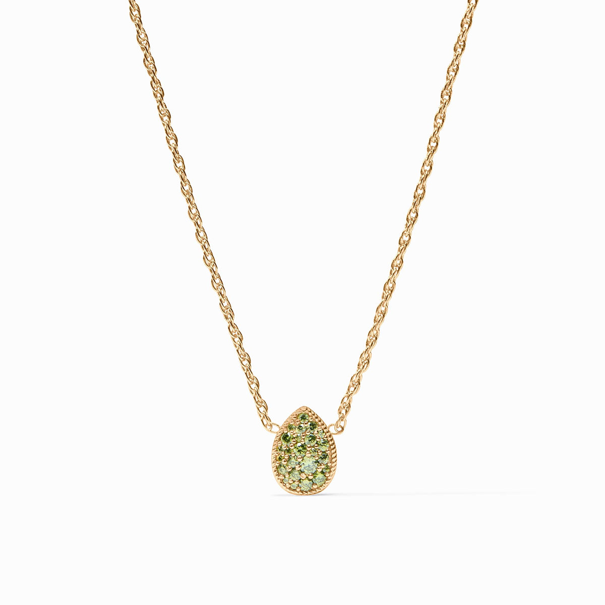 Julie Vos - Pavé Teardrop Delicate Necklace, Peridot