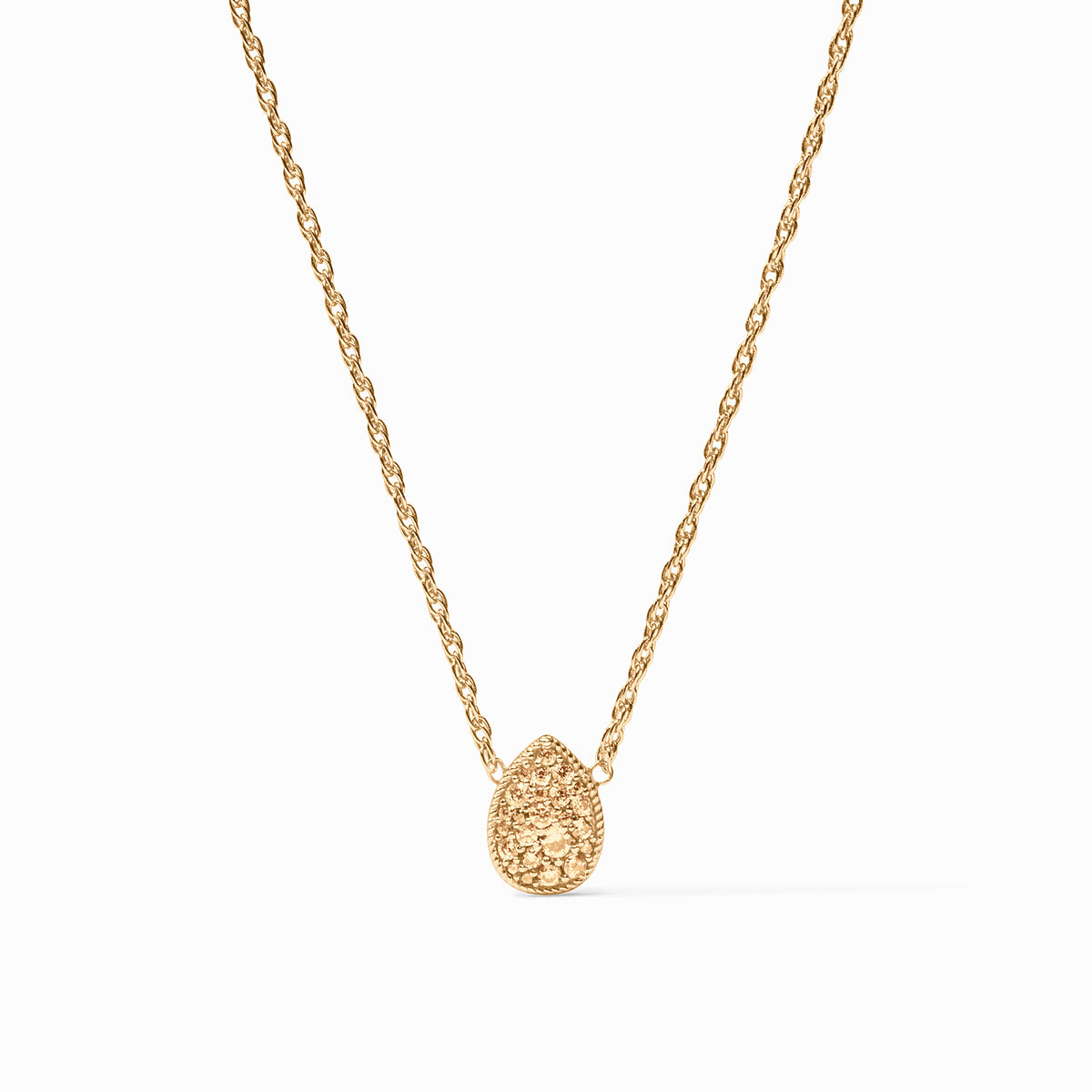 Julie Vos - Pavé Teardrop Delicate Necklace, Citrine