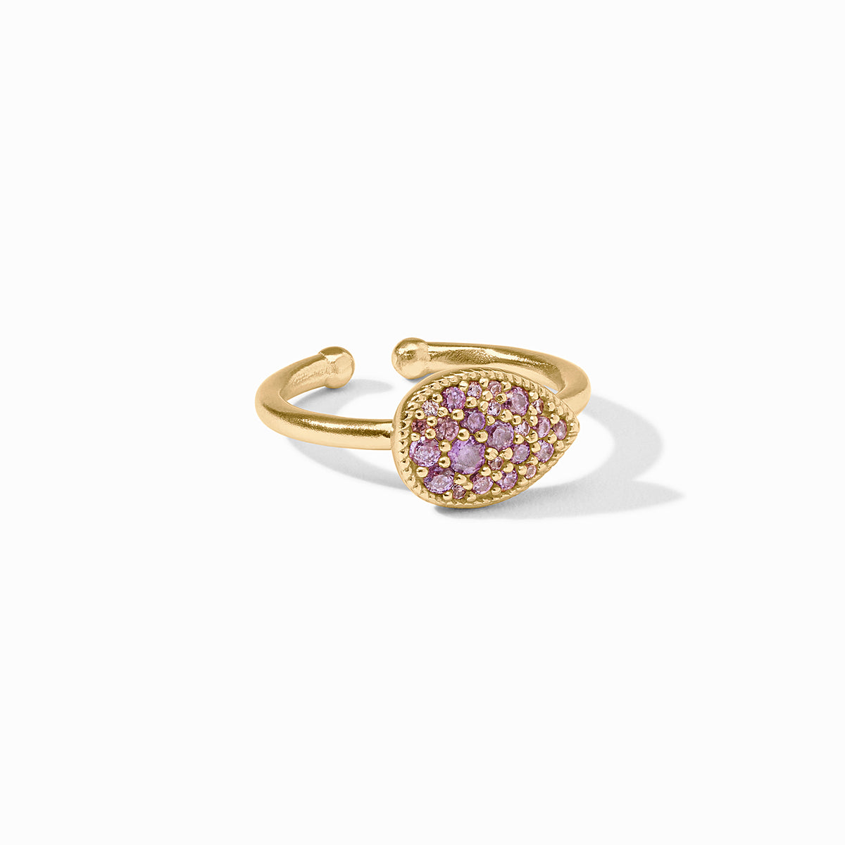 Julie Vos - Pavé Teardrop Stacking Ring, Amethyst