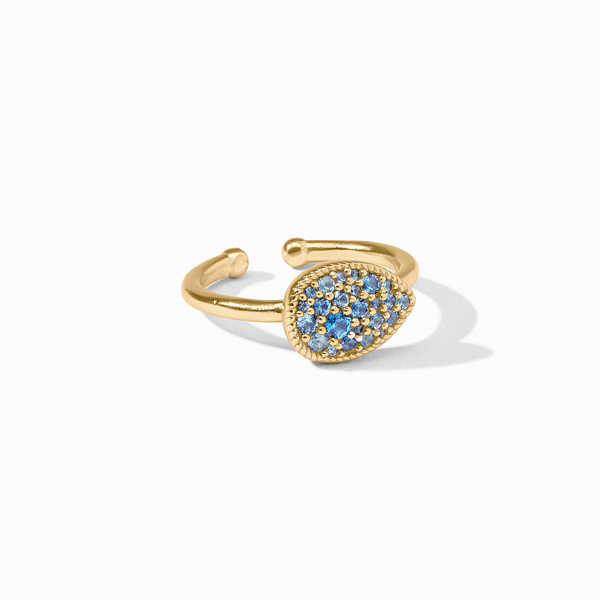 Julie Vos - Pavé Teardrop Stacking Ring, Blue Topaz