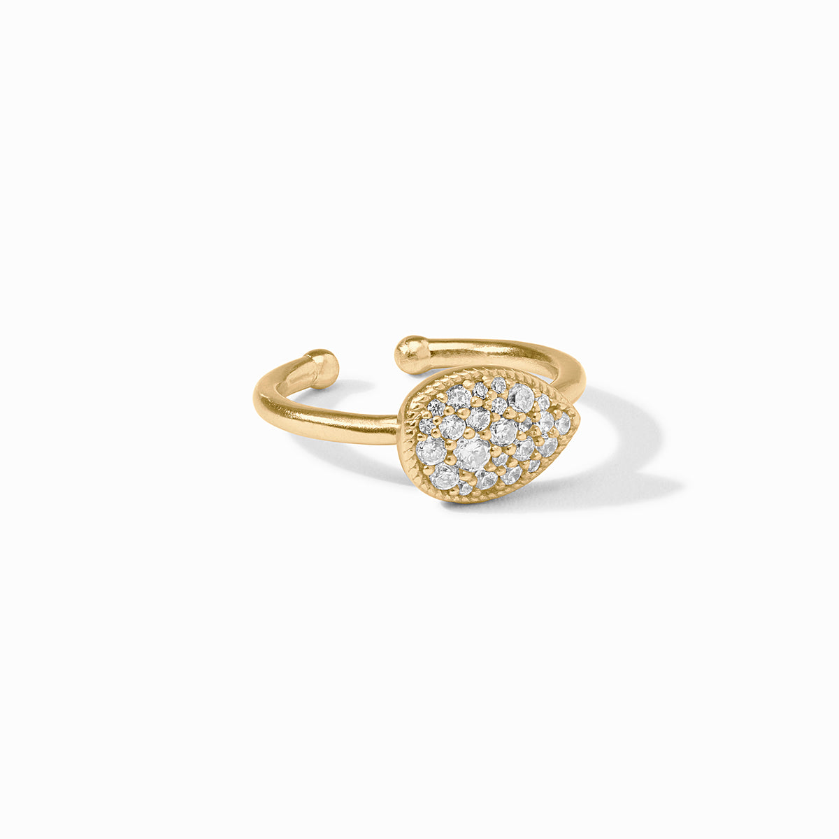 Julie Vos - Pavé Teardrop Stacking Ring, Cubic Zirconia