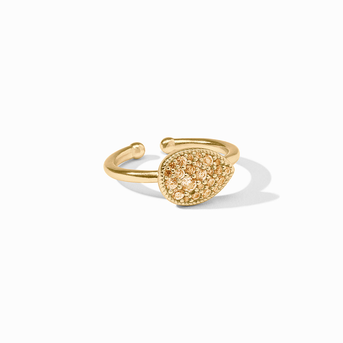 Julie Vos - Pavé Teardrop Stacking Ring, Citrine