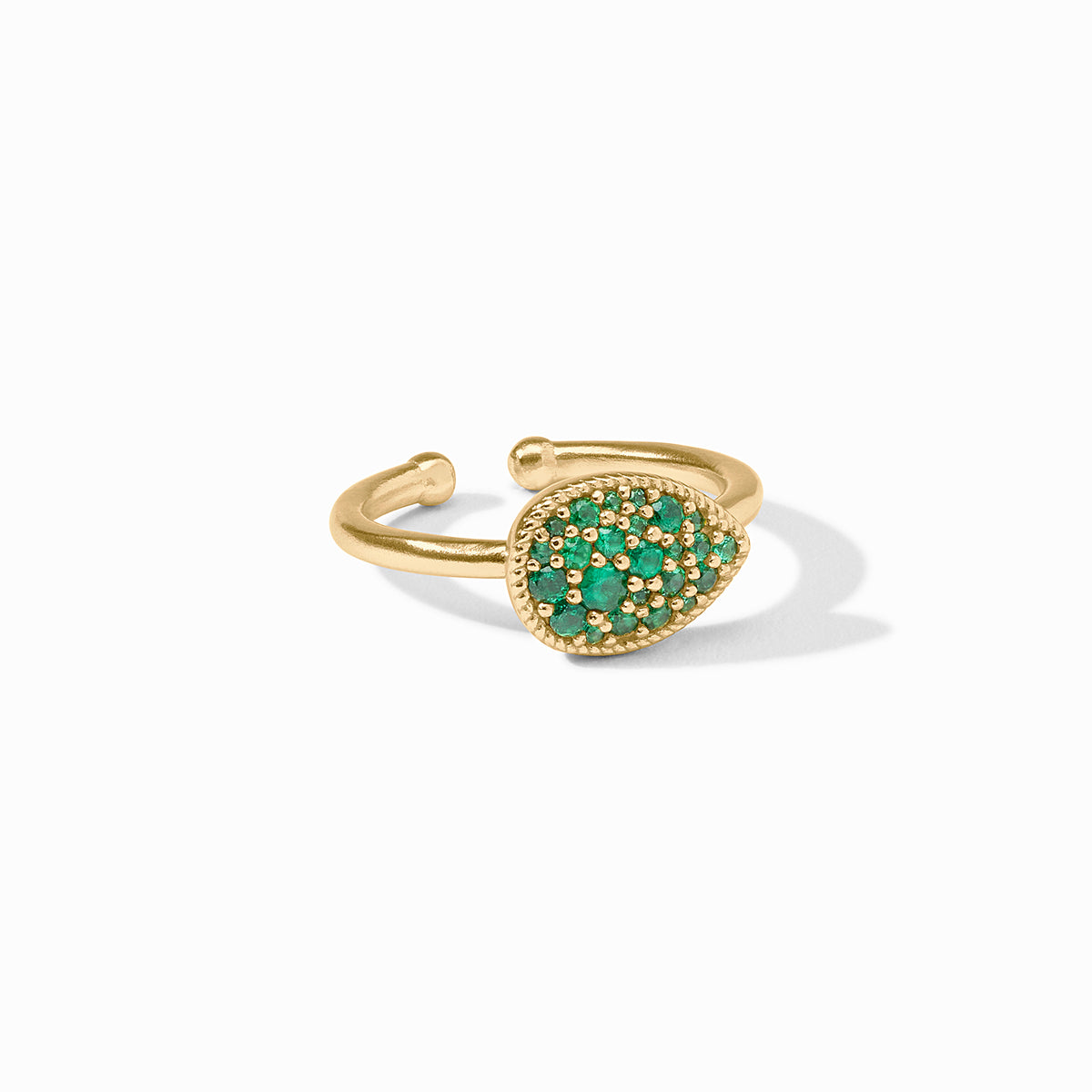 Julie Vos - Pavé Teardrop Stacking Ring, Emerald