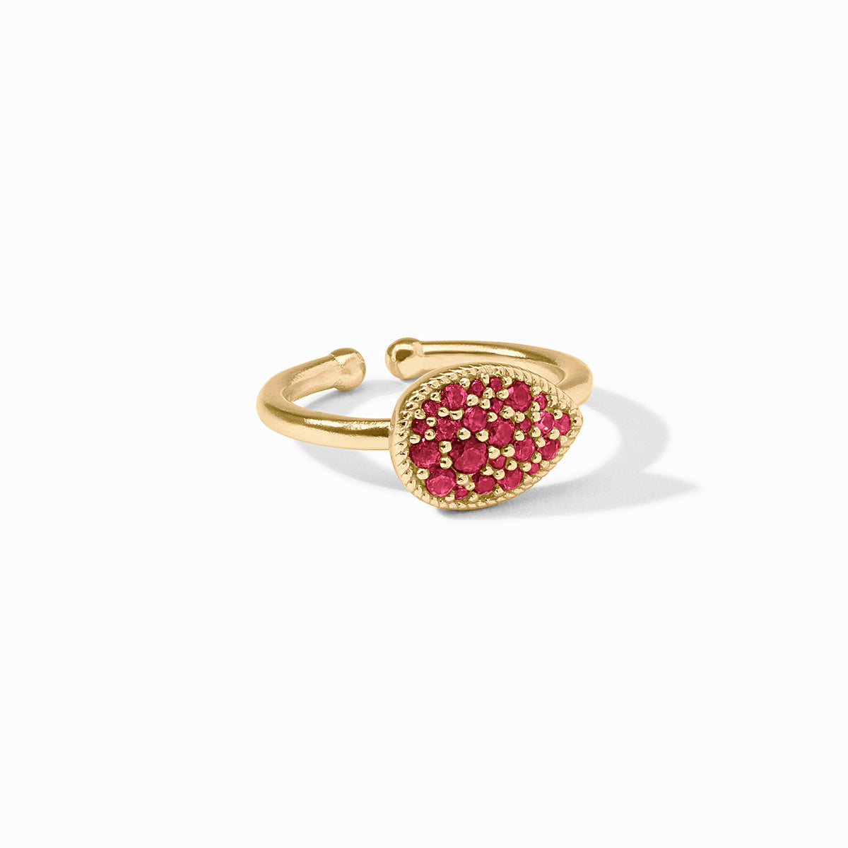 Julie Vos - Pavé Teardrop Stacking Ring, Ruby