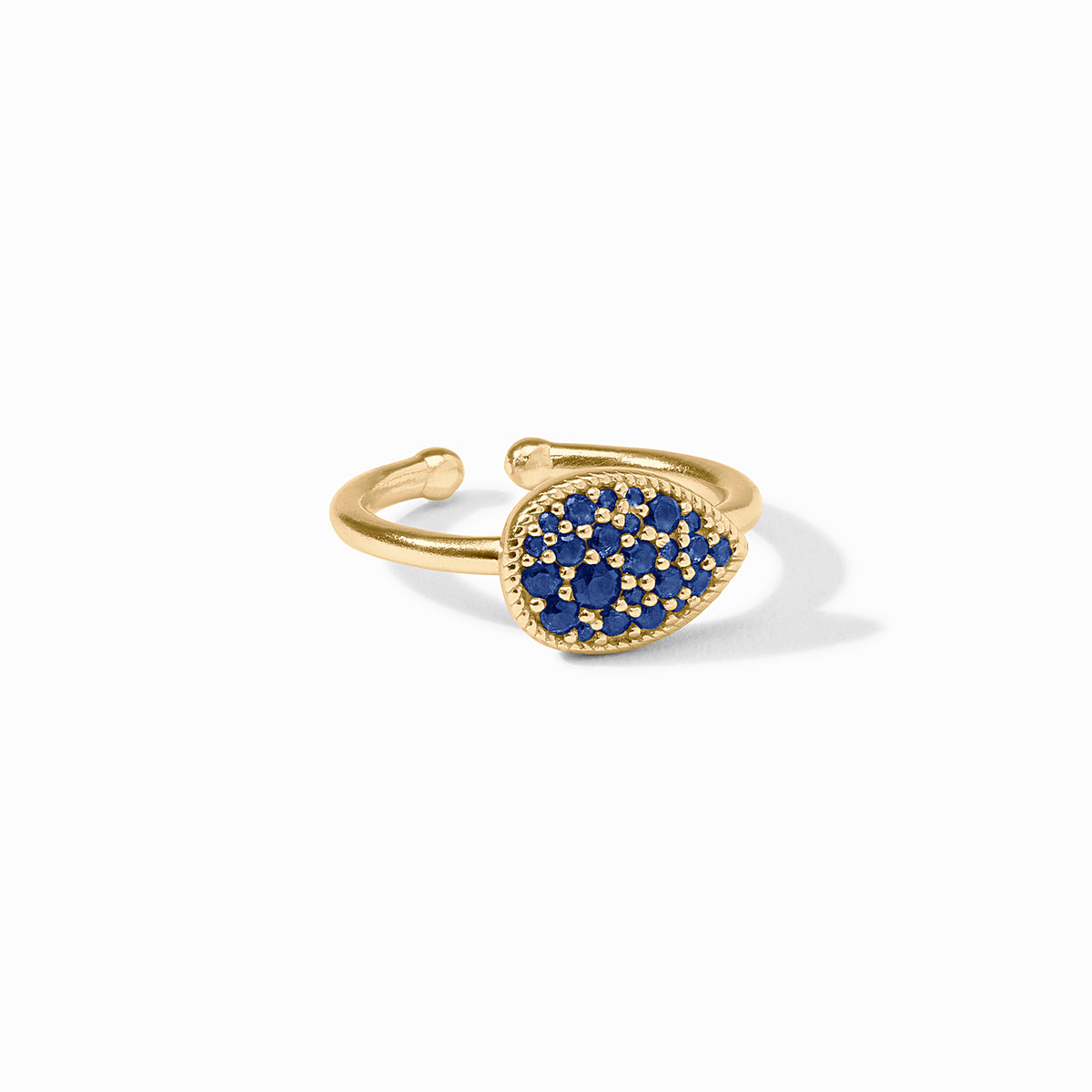 Julie Vos - Pavé Teardrop Stacking Ring, Sapphire Blue