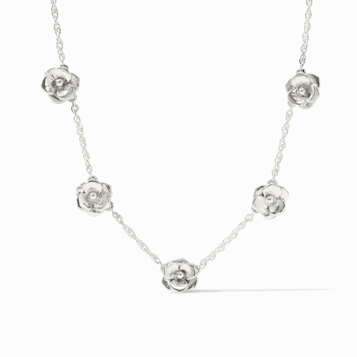 Julie Vos - Bloom Delicate Station Necklace, Silver
