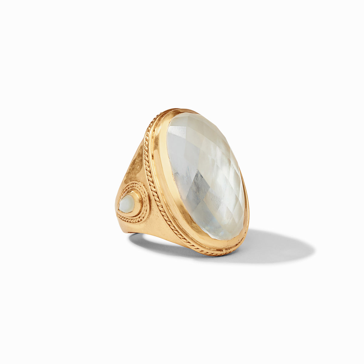 Julie Vos - Cannes Statement Ring, Iridescent Clear Crystal / 8