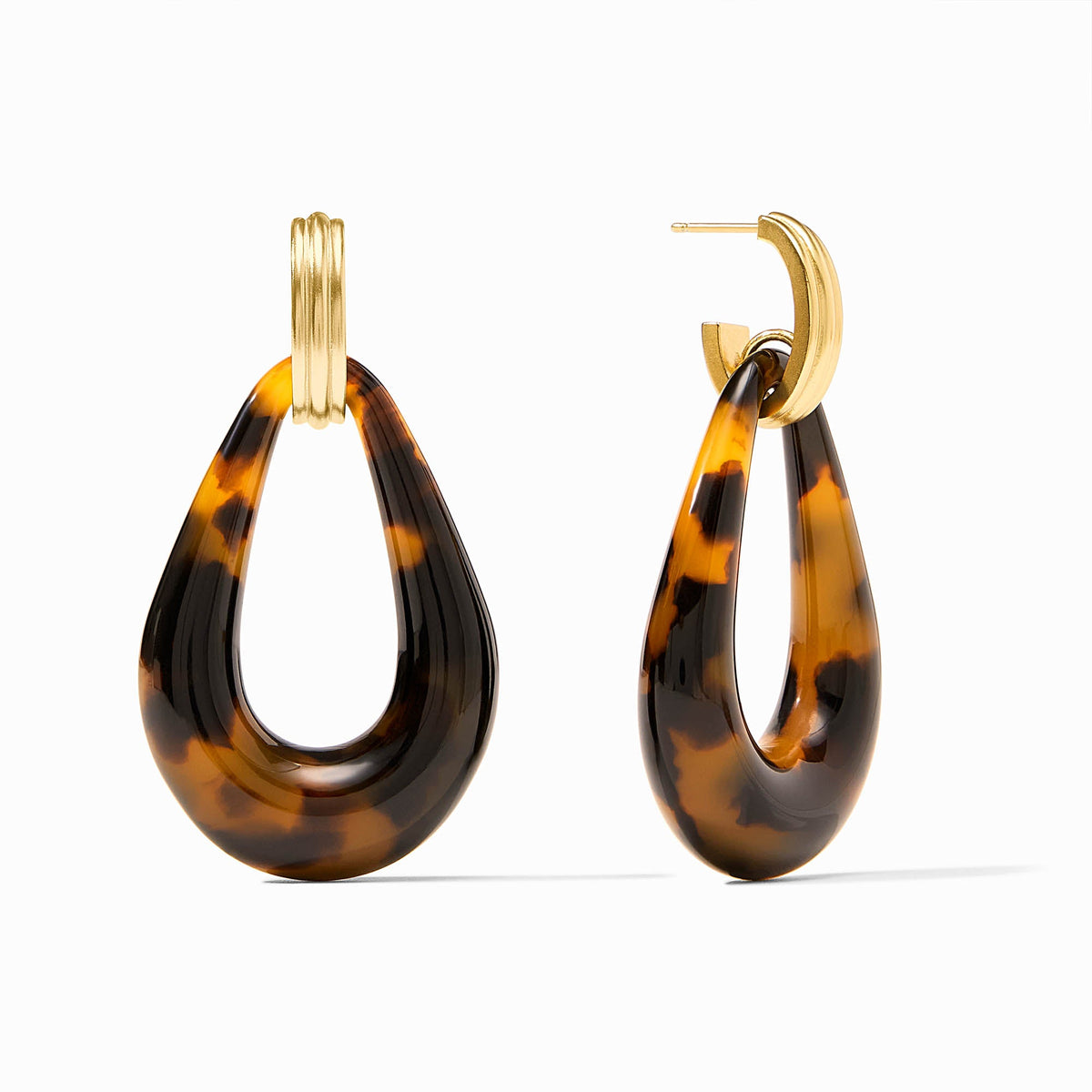 Julie Vos - Carnaby Doorknocker Earring, Tortoiseshell