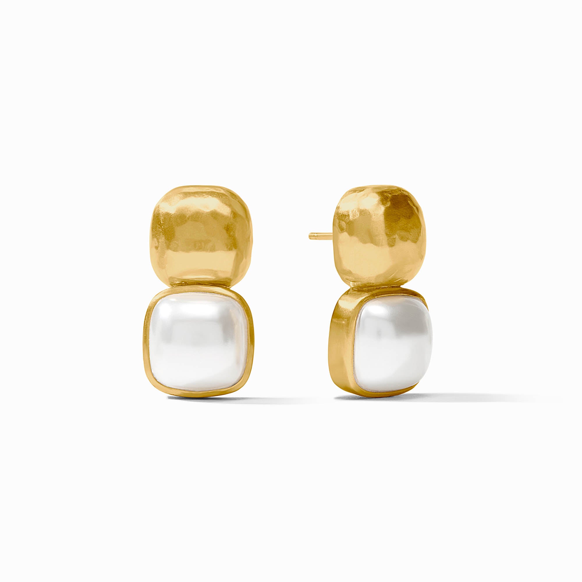 CATALINA EARRING GOLD FACETED OBSIDIAN BLACK