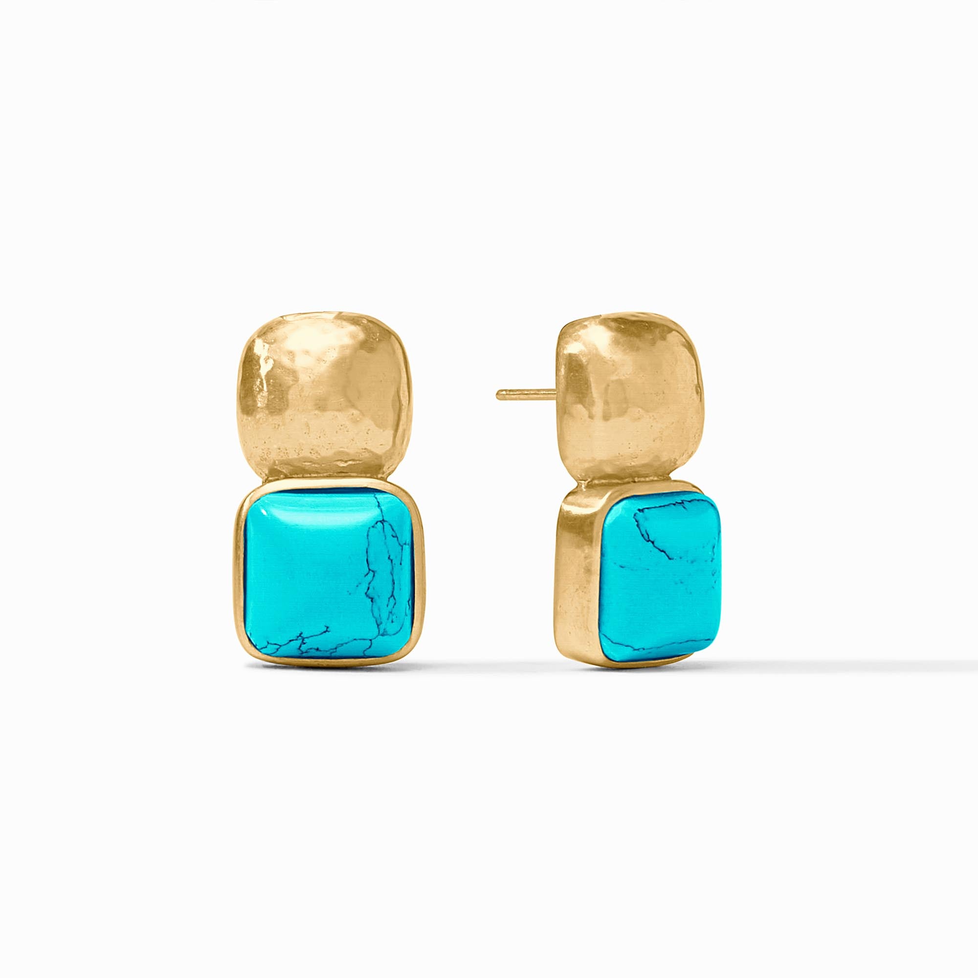 CATALINA EARRING GOLD FACETED OBSIDIAN BLACK main image 1