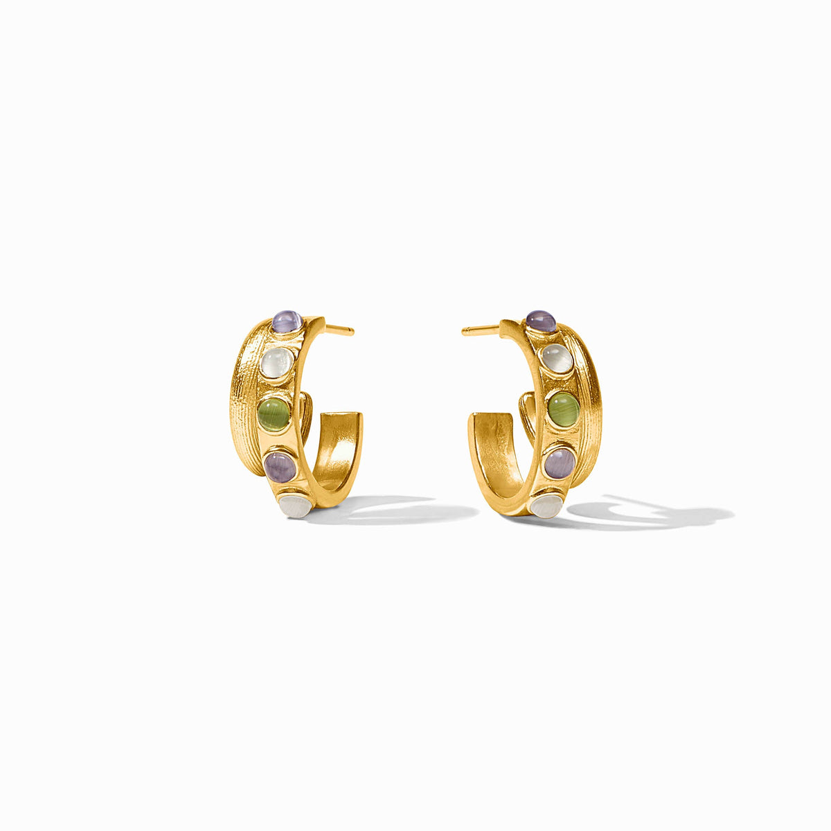 Julie Vos - Cobblestone Double Hoop, Multi-Stone Cat's Eye