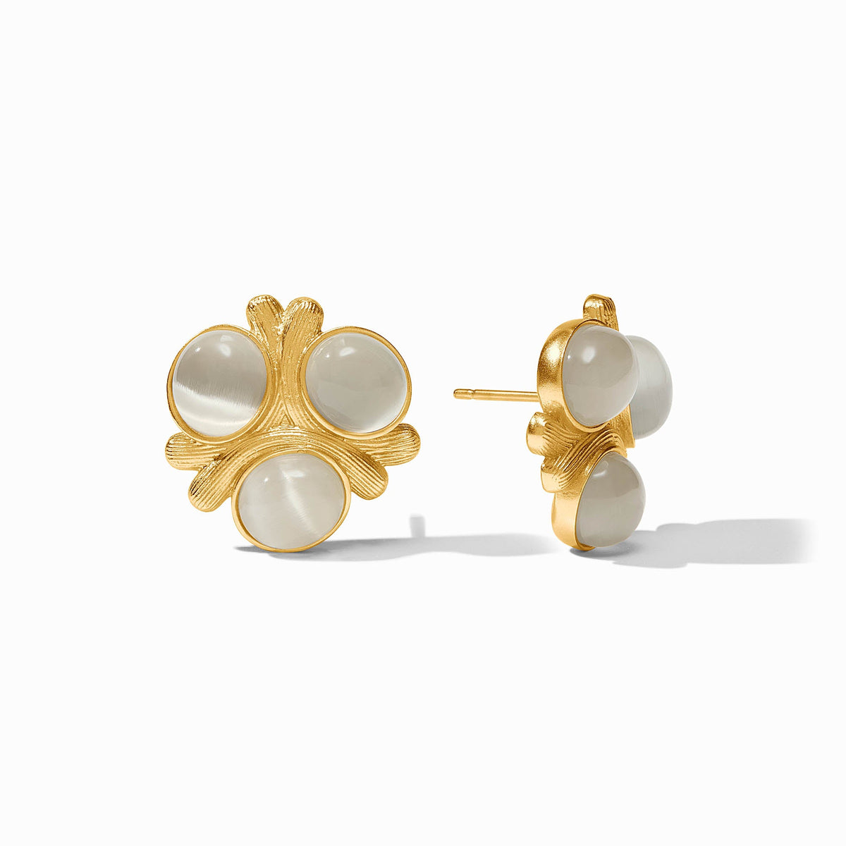 Julie Vos - Cobblestone Statement Stud, Ivory Cat's Eye