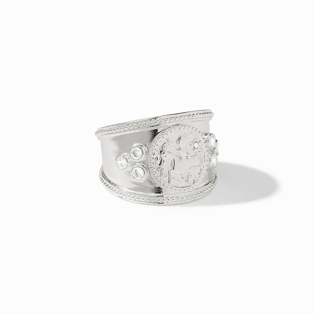 Julie Vos - Coin Crest Ring, Cubic Zirconia / 8