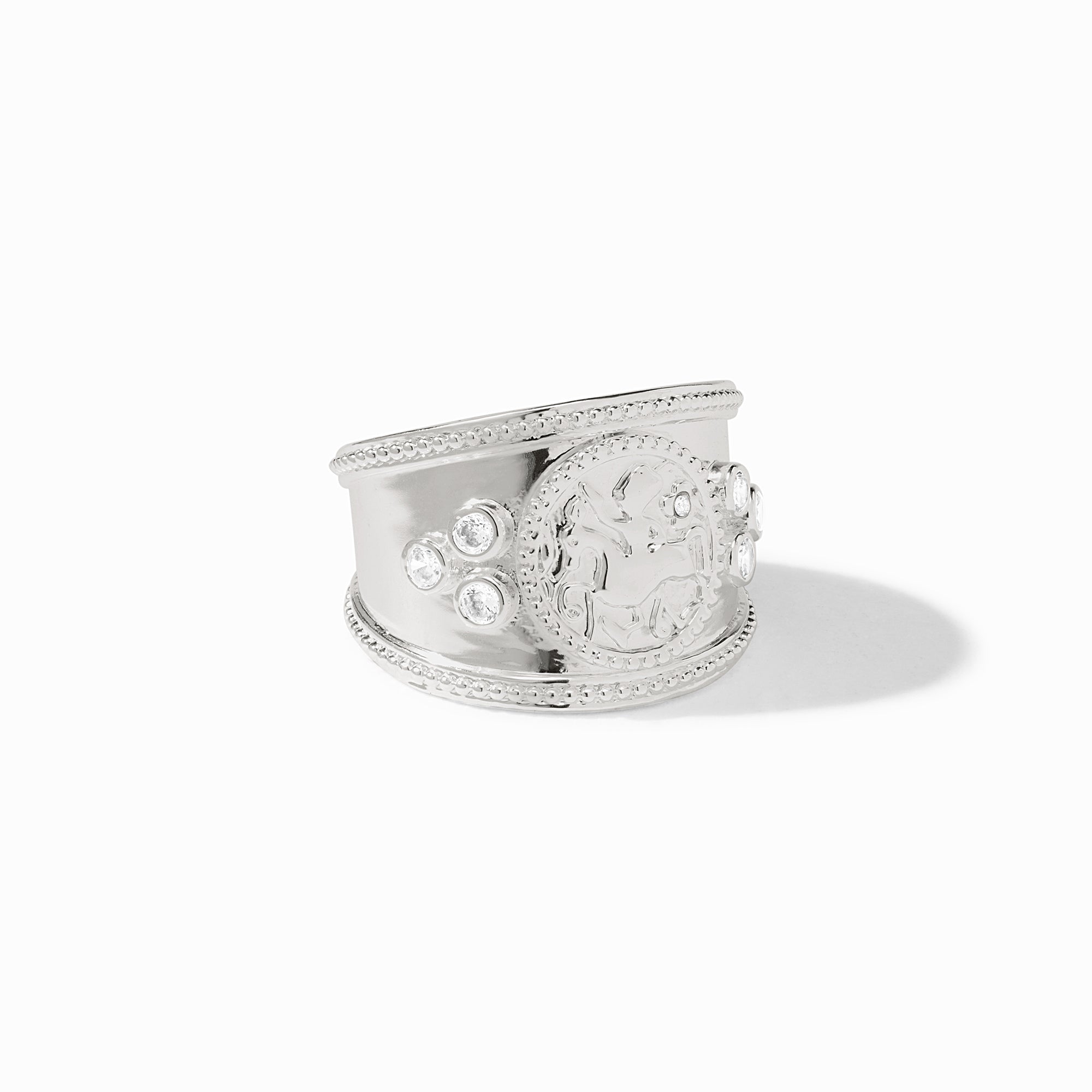 Julie Vos - Coin Crest Ring, Cubic Zirconia / 8