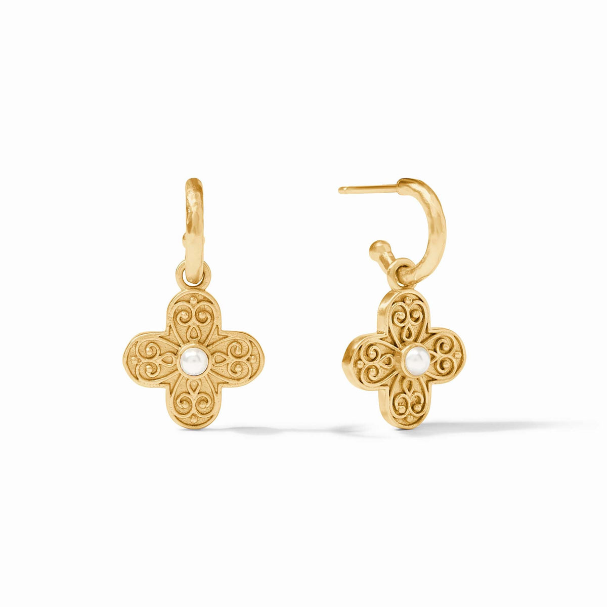 Julie Vos - Corinth Hoop & Charm Earring, Pearl