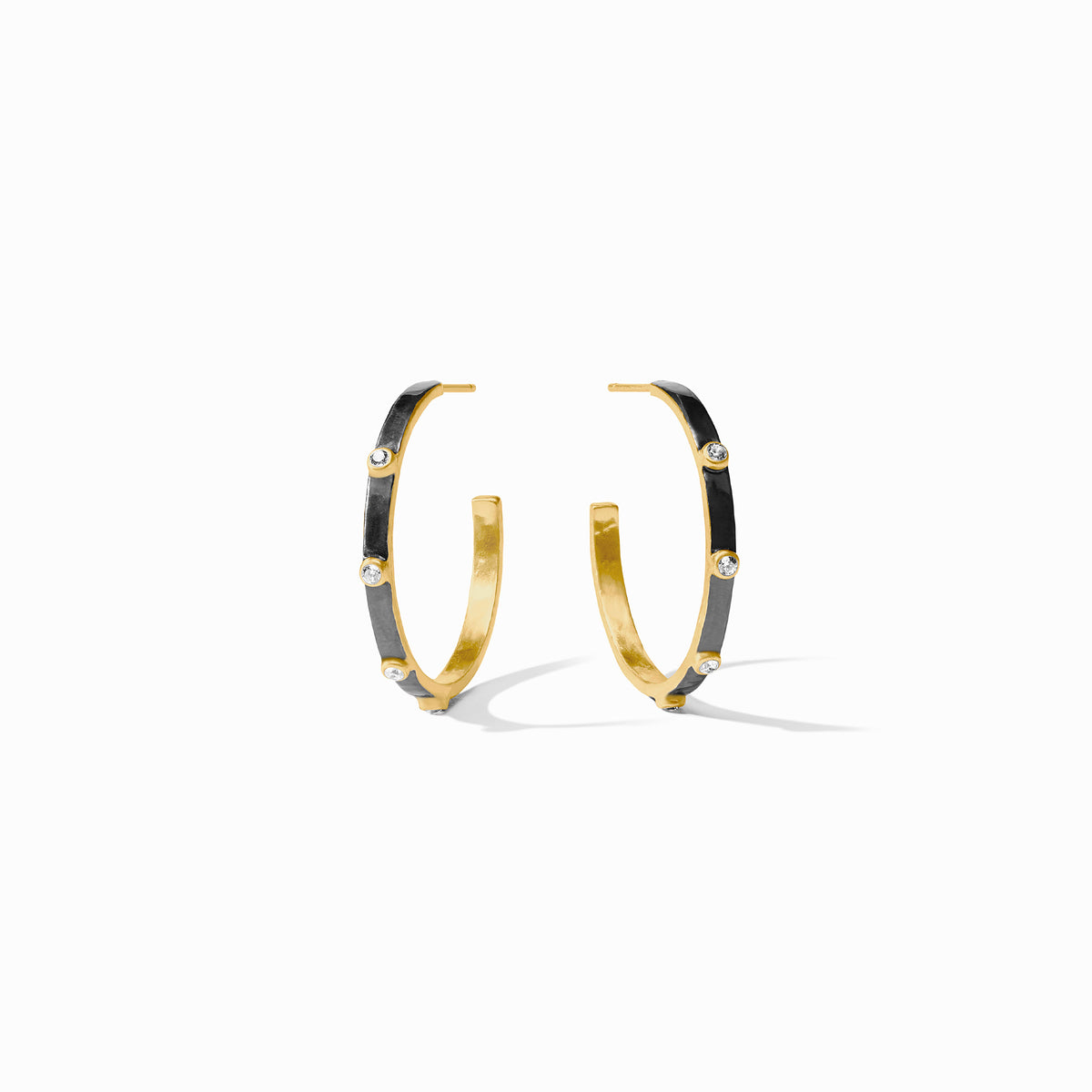 Julie Vos - Crescent Stone Hoop, Mixed Metal / Medium