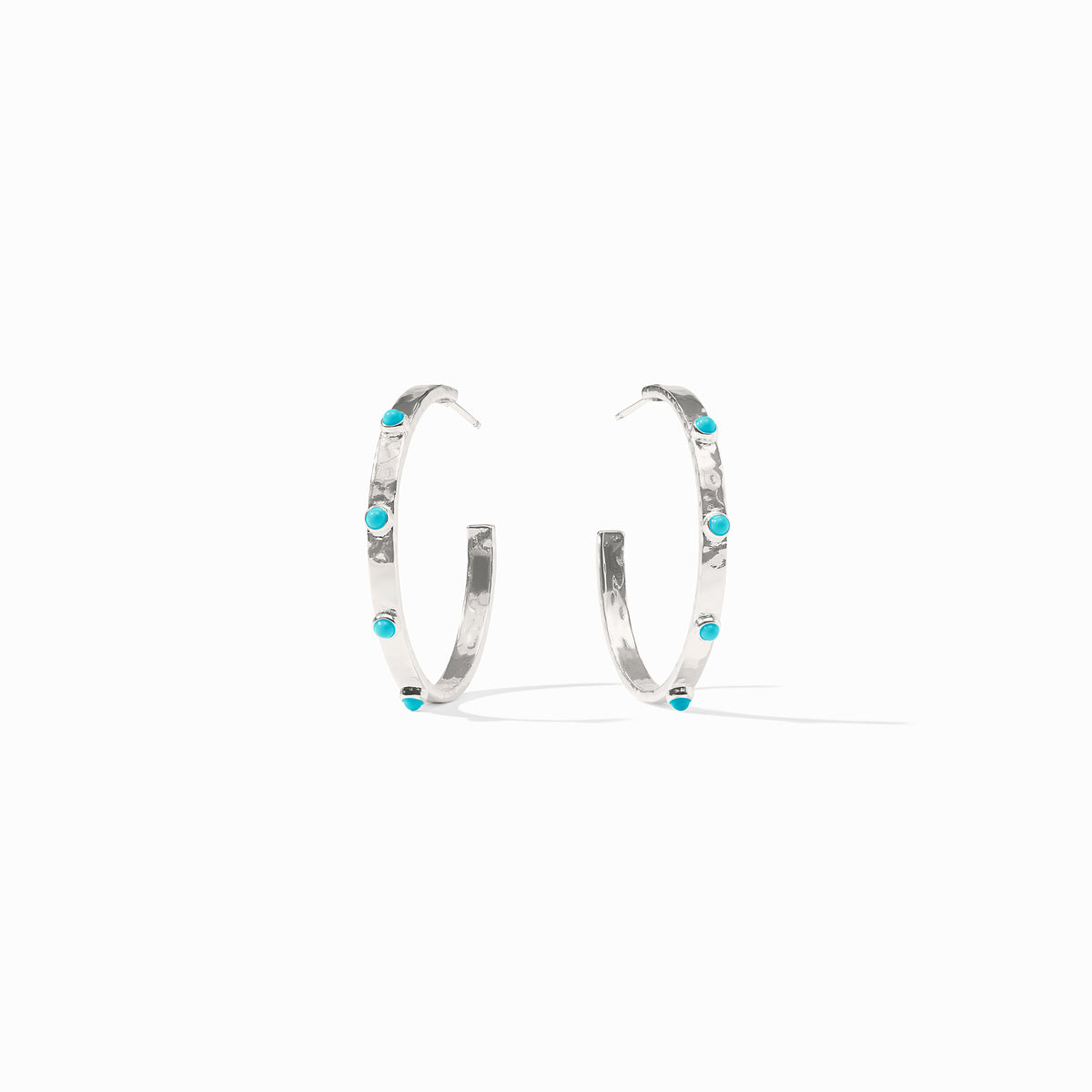 Julie Vos - Crescent Stone Hoop, Turquoise Blue / Medium