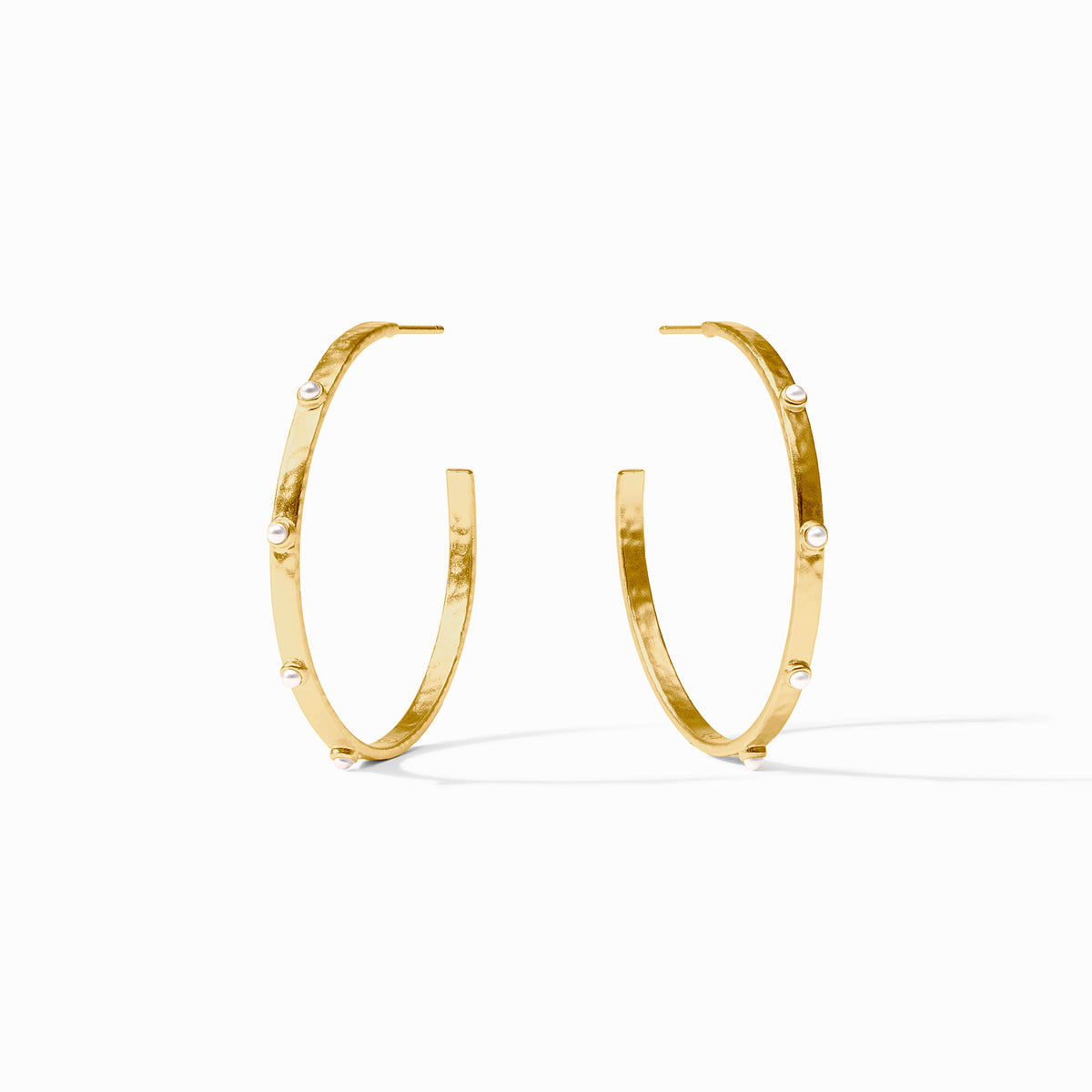 Julie Vos - Crescent Stone Hoop, Pearl / Large