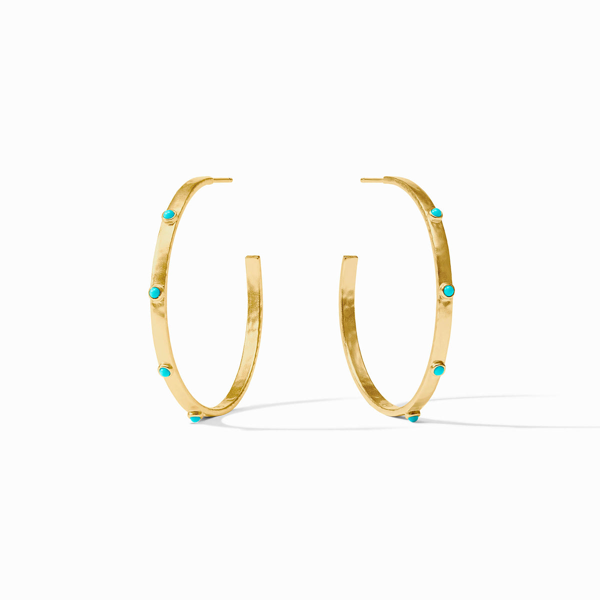 Julie Vos - Crescent Stone Hoop, Turquoise Blue / Large