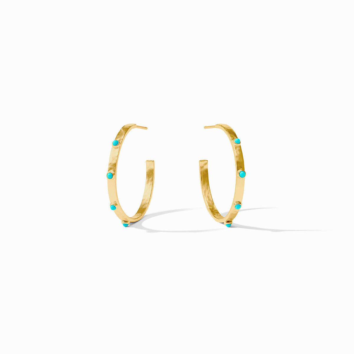 Julie Vos - Crescent Stone Hoop, Turquoise Blue / Medium