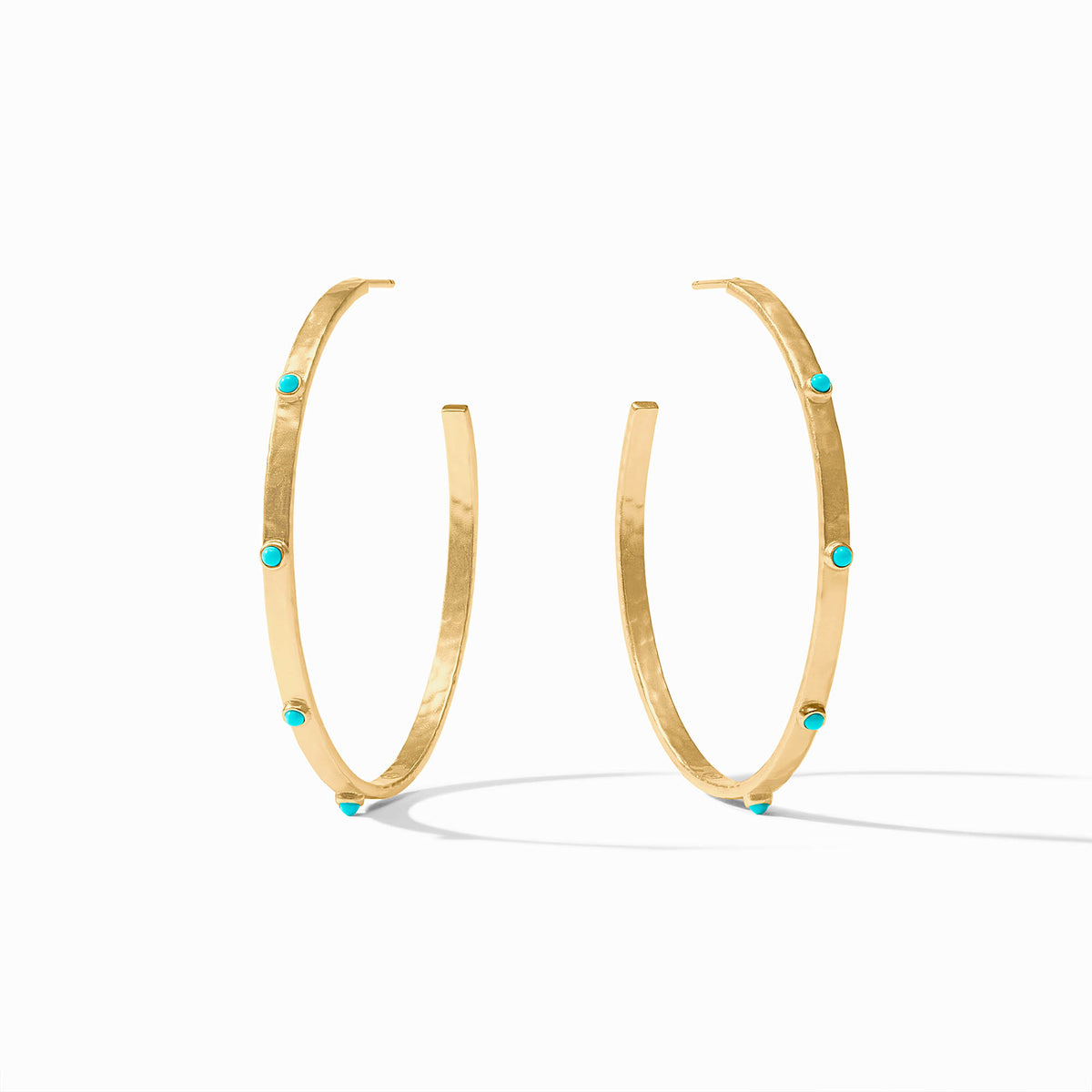 Julie Vos - Crescent Stone Hoop, Turquoise Blue / Extra Large