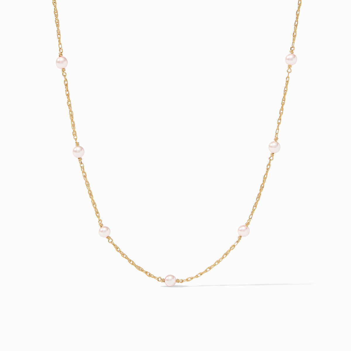 Julie Vos - The Pink Delicate Station Necklace, Pink Pearl