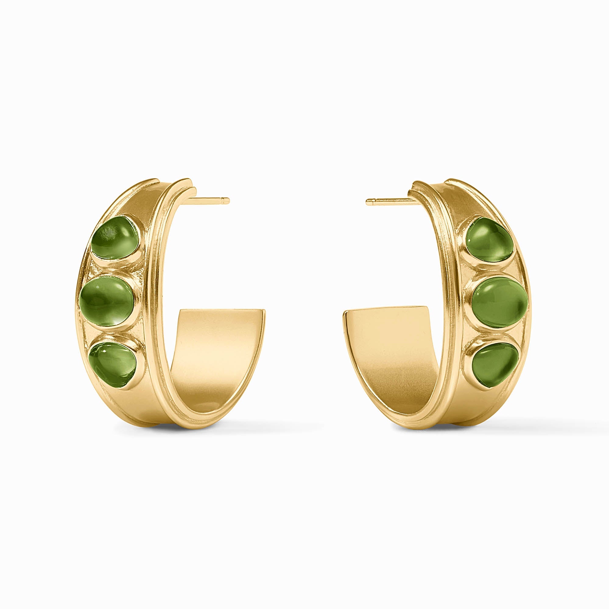 Julie Vos - Dolce Stone Hoop, Iridescent Palmetto Green / Medium