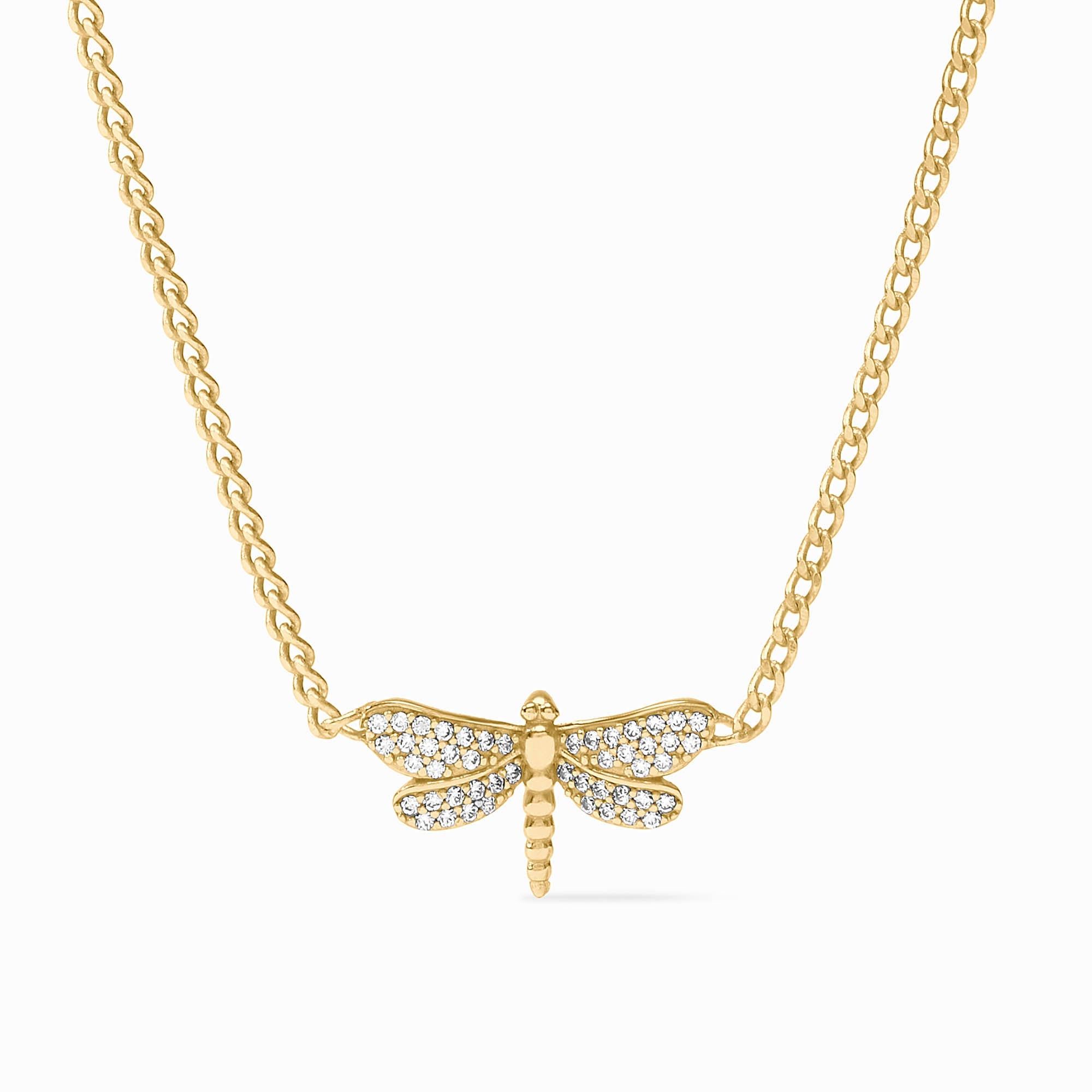 Dragonfly Pavé Delicate Necklace