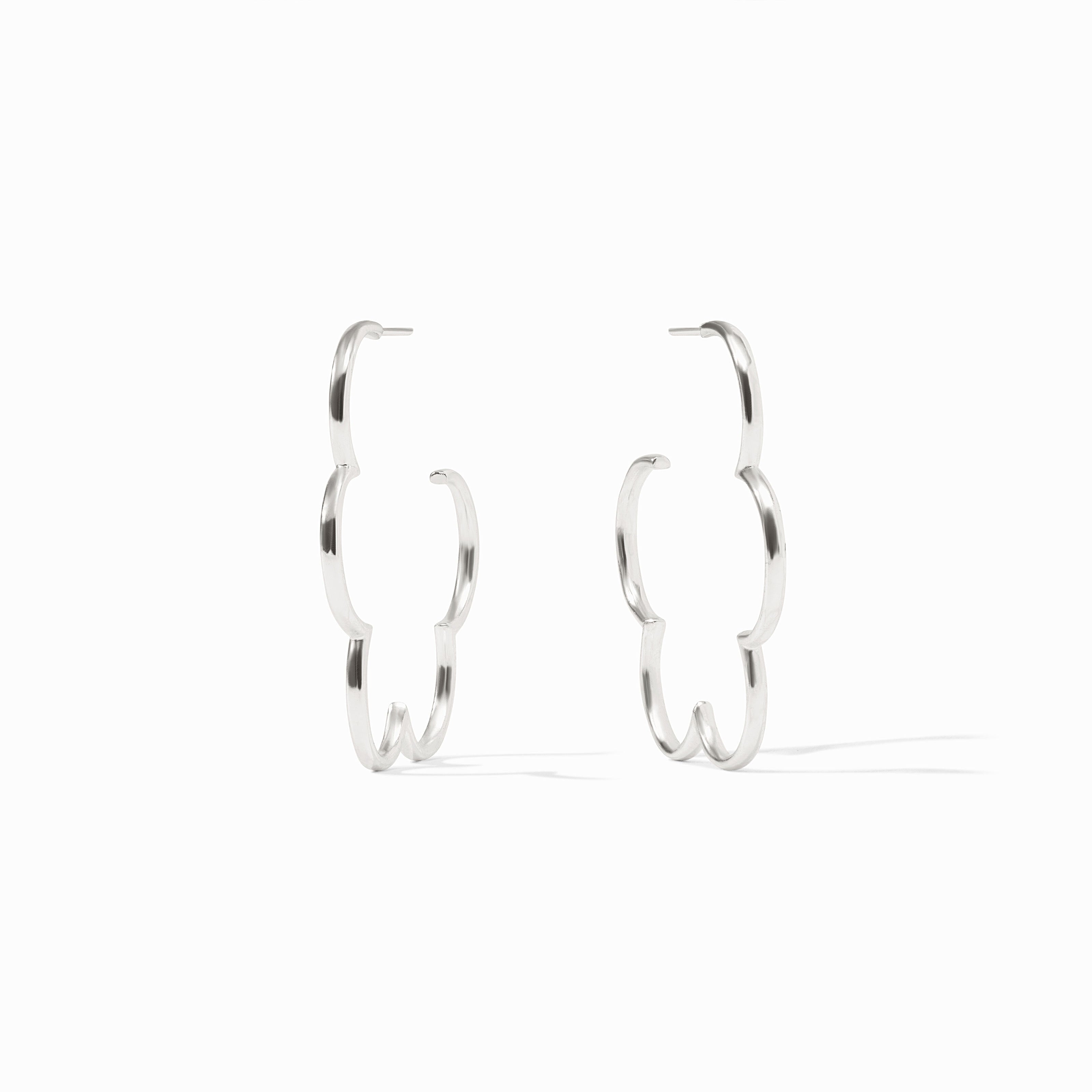 Gardenia Silver Floral Hoop Earrings | Julie Vos