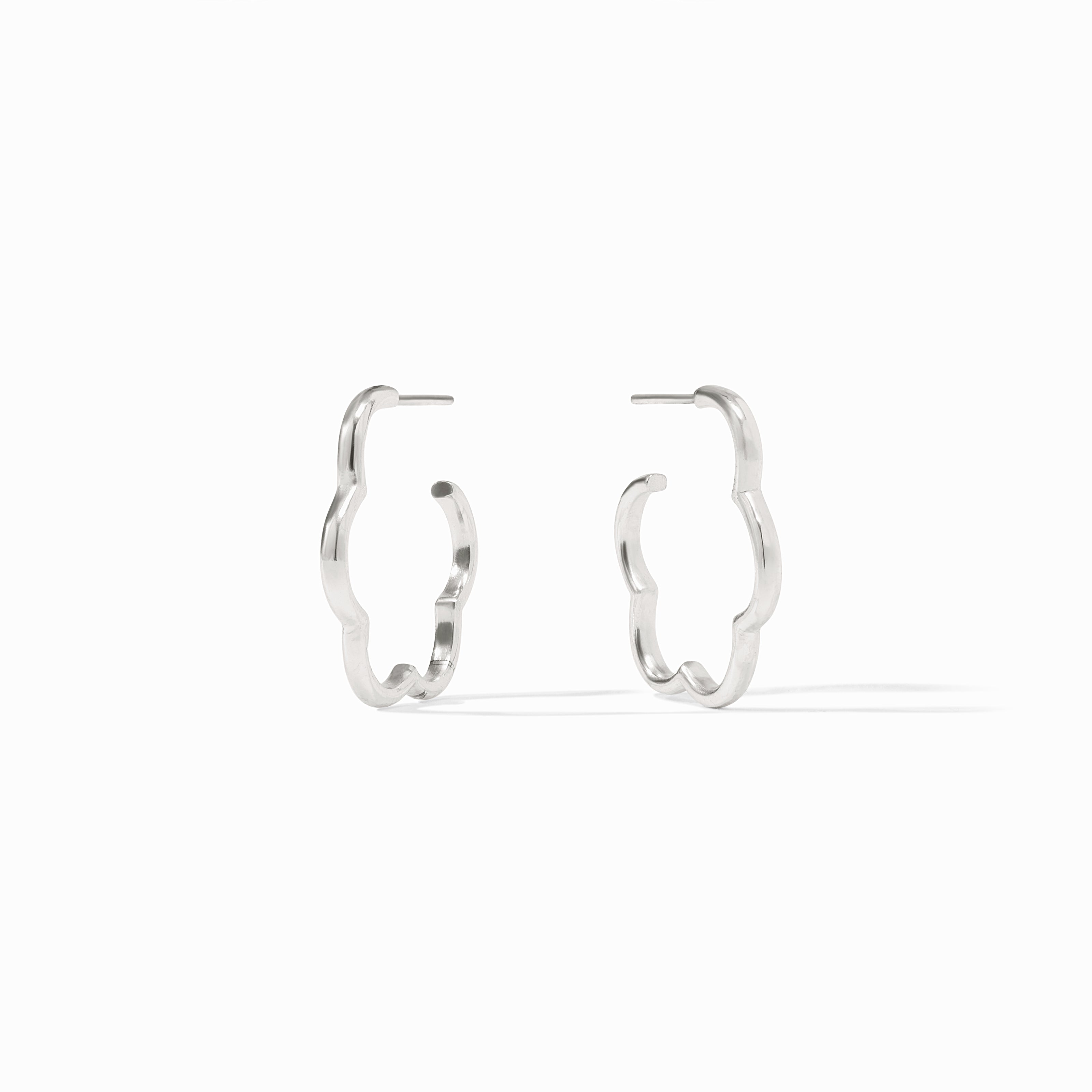 Gardenia Silver Floral Hoop Earrings | Julie Vos