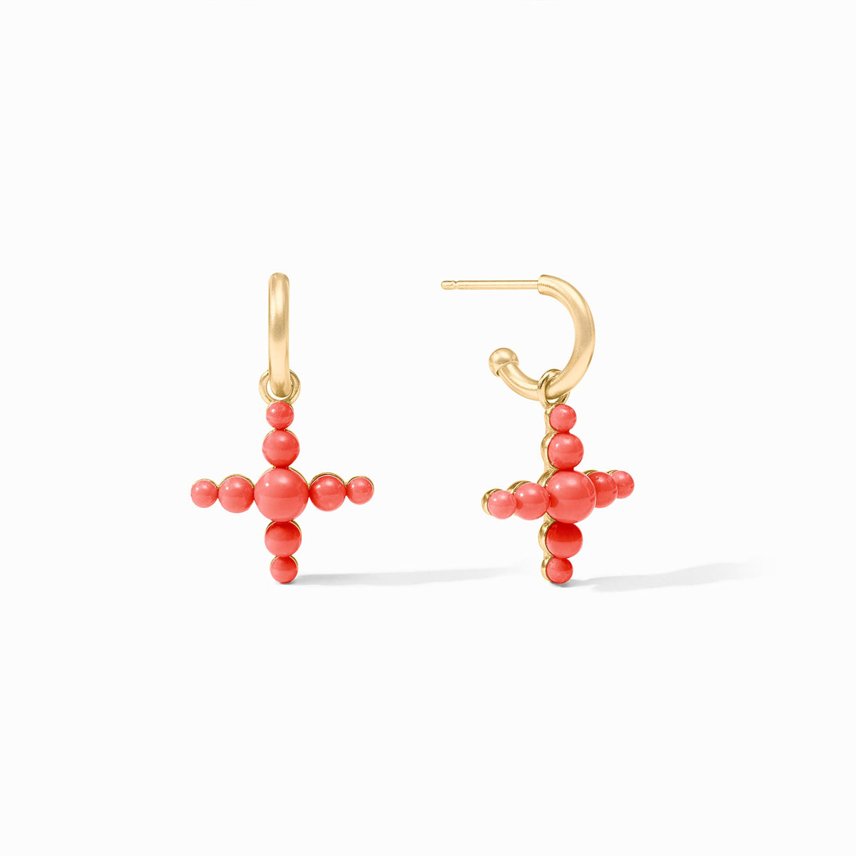 Gumdrop Cross Hoop & Charm Earring