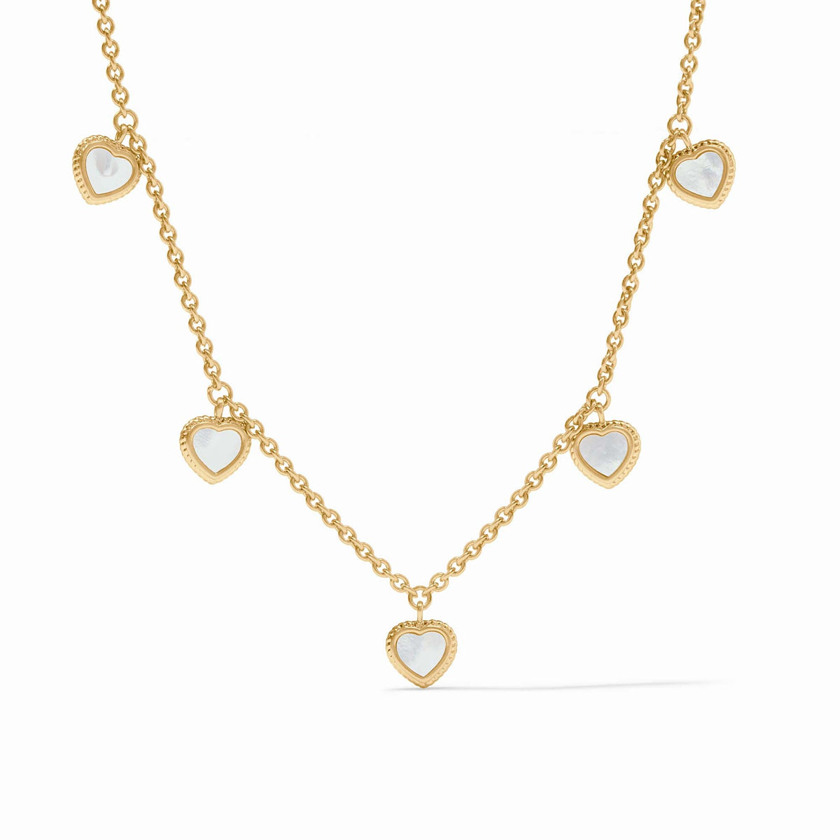 Julie Vos - Heart Delicate Charm Necklace, Mother of Pearl