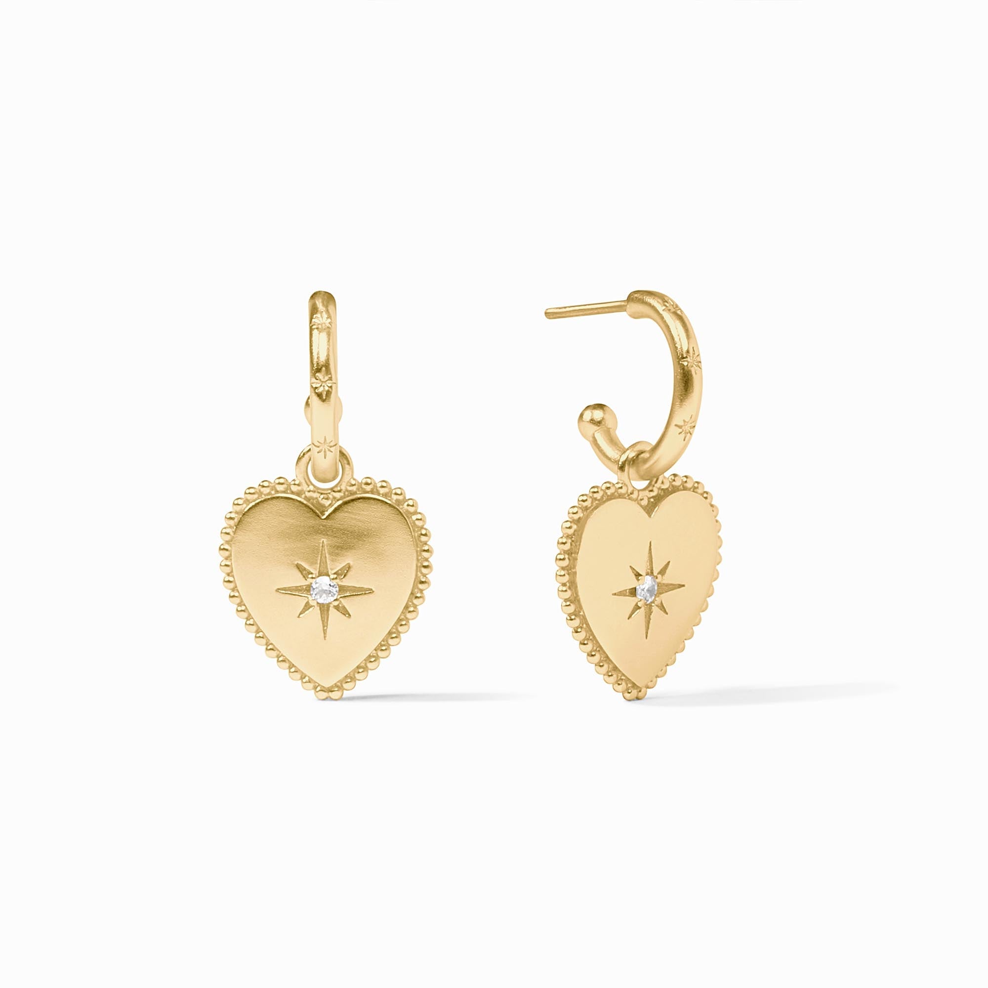 Heart Hoop & Charm Gold Earring | Julie Vos