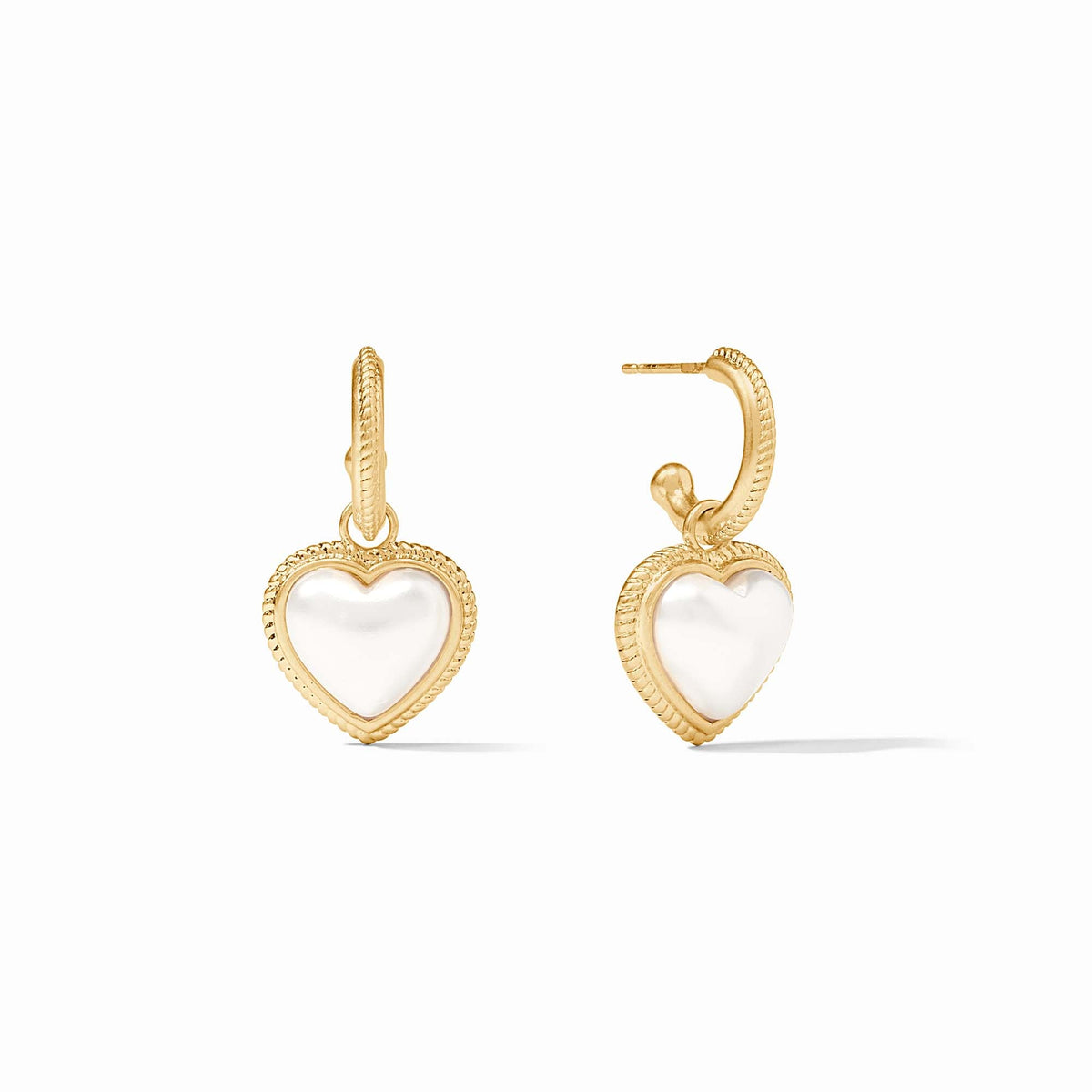 Julie Vos - Heart Hoop & Charm Earring, Pearl