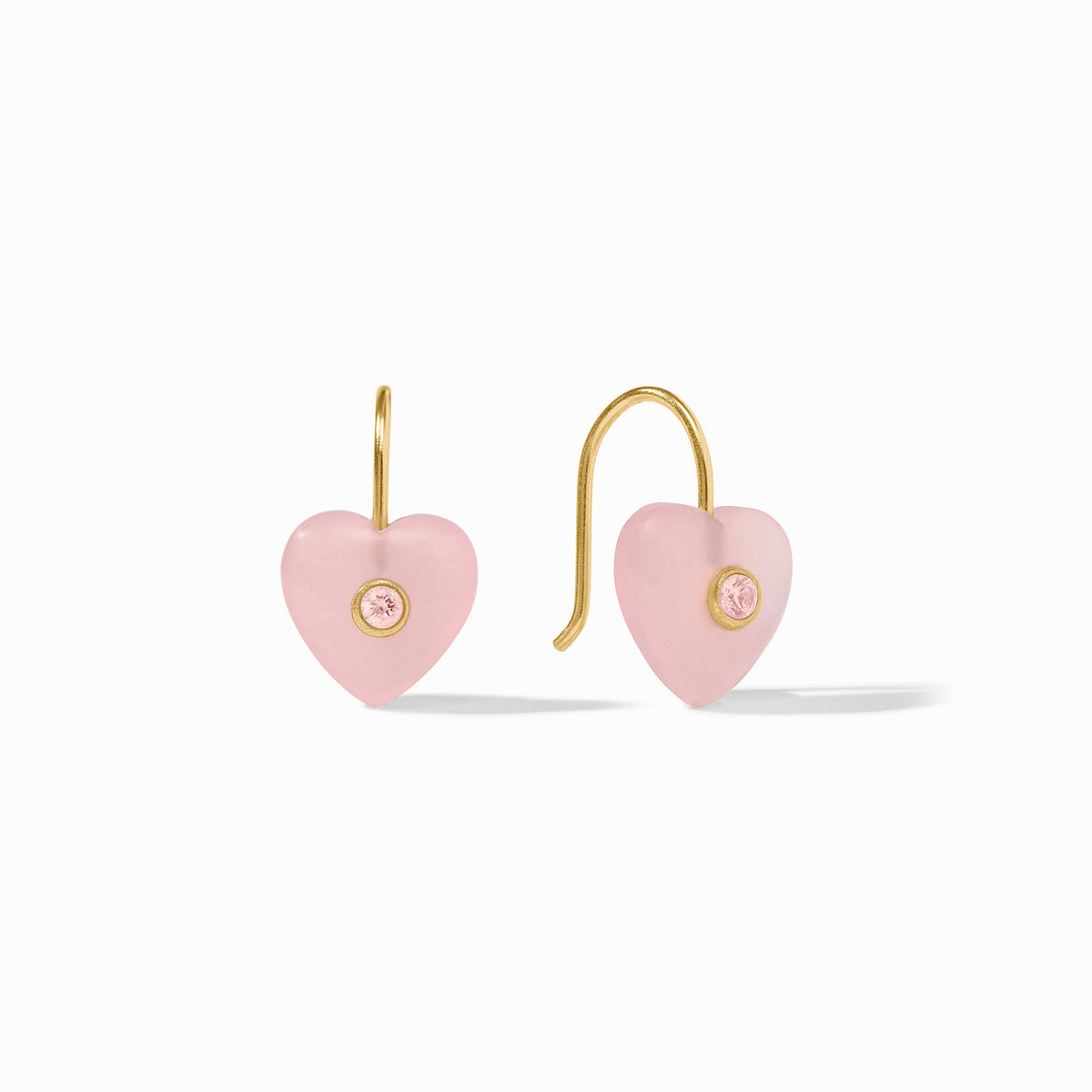 Julie Vos - Heart Earring, Pink Quartz