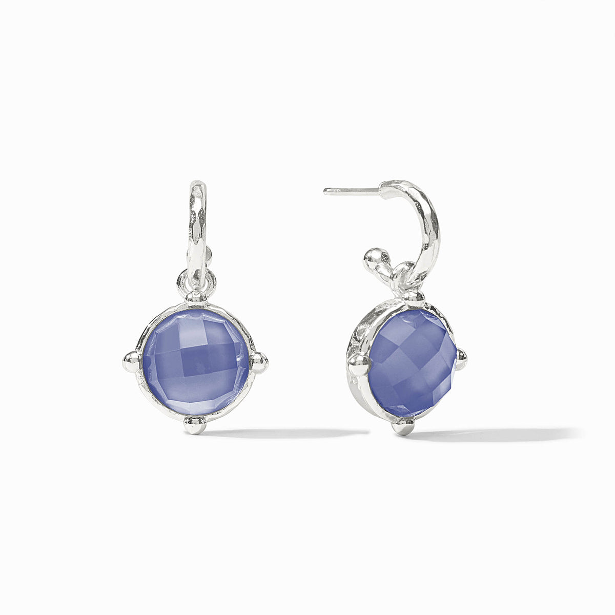 Julie Vos - Honeybee Hoop & Charm Earring, Iridescent Tanzanite Blue