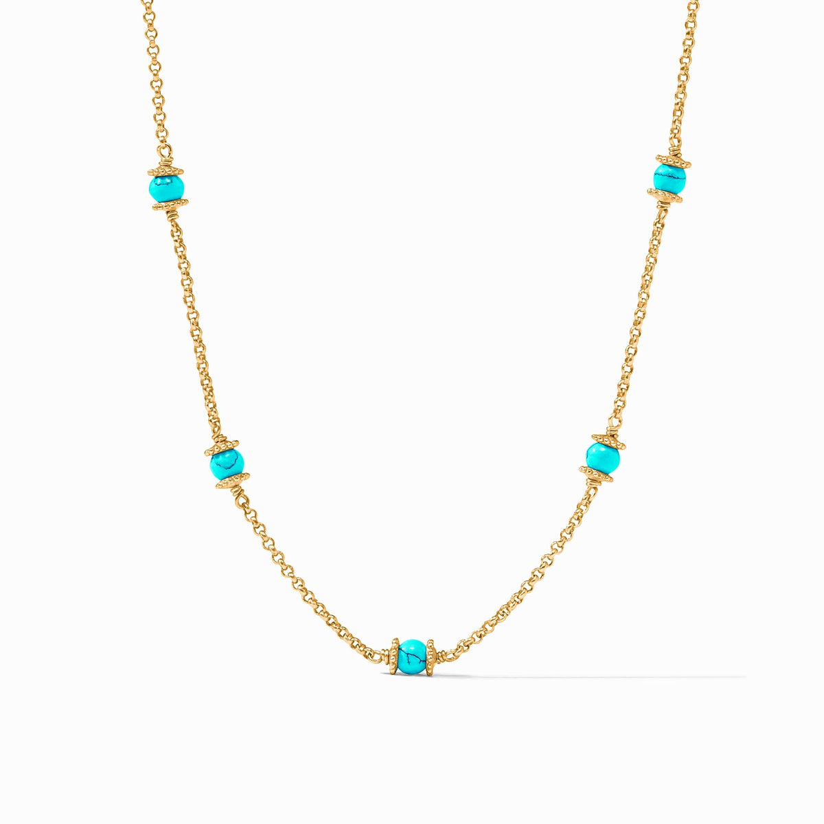 Julie Vos - Hydra Delicate Station Necklace, Turquoise Blue