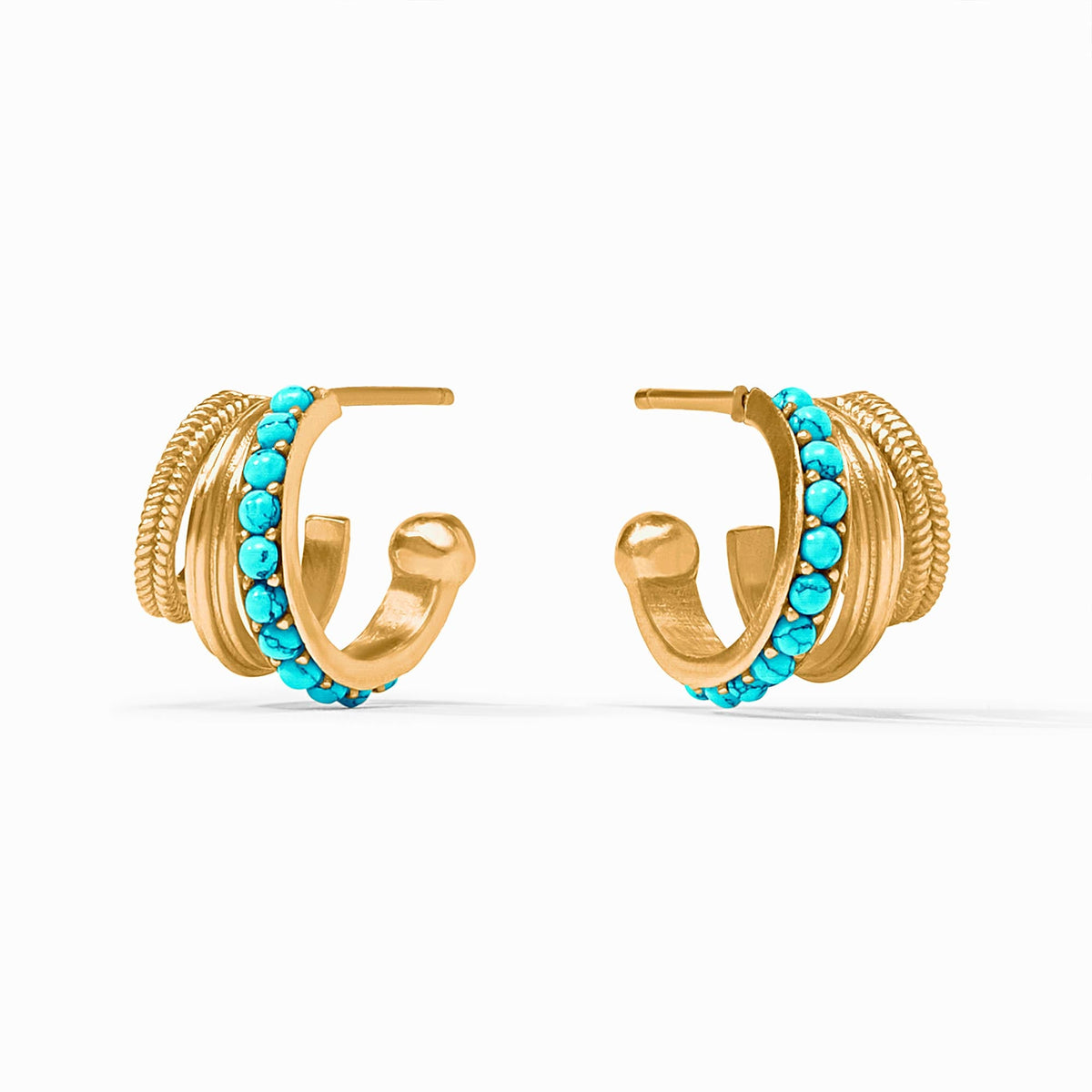 Julie Vos - Hydra Triple Hoop, Turquoise Blue