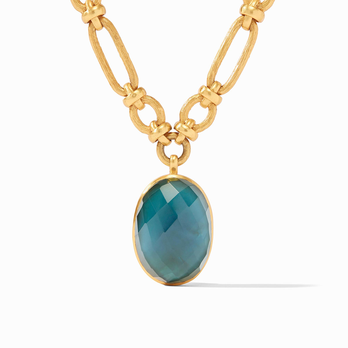 Julie Vos - Ivy Statement Necklace, Iridescent Peacock Blue
