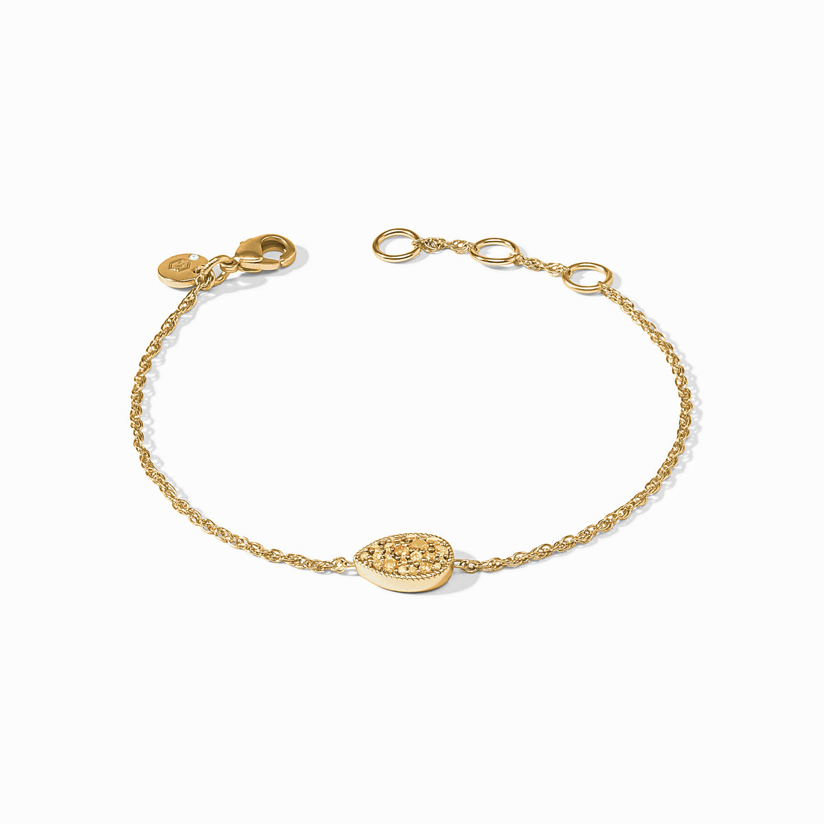 Julie Vos - Pavé Teardrop Delicate Bracelet, Citrine