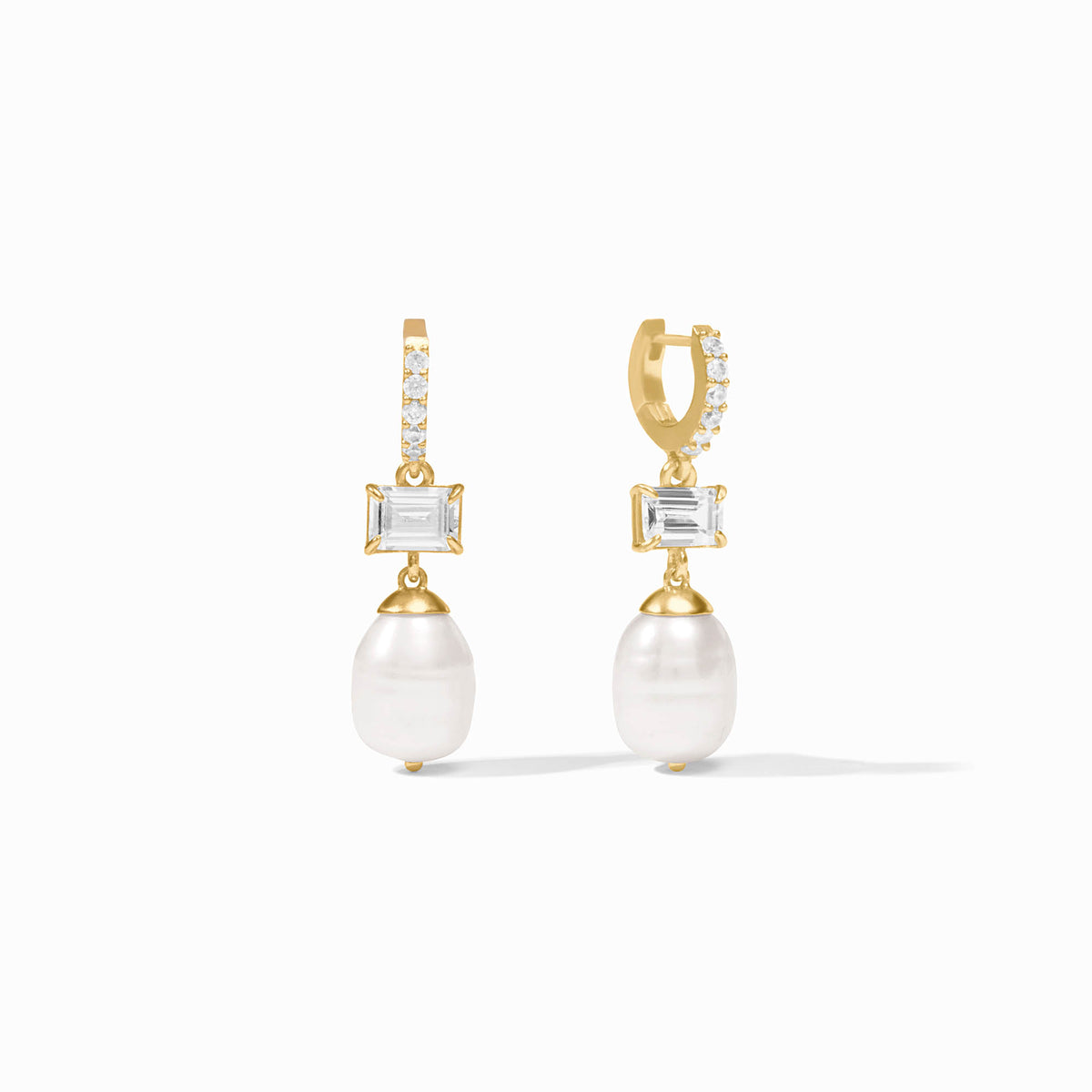 Julie Vos - Kimberly Pearl Drop Earring, Cubic Zirconia