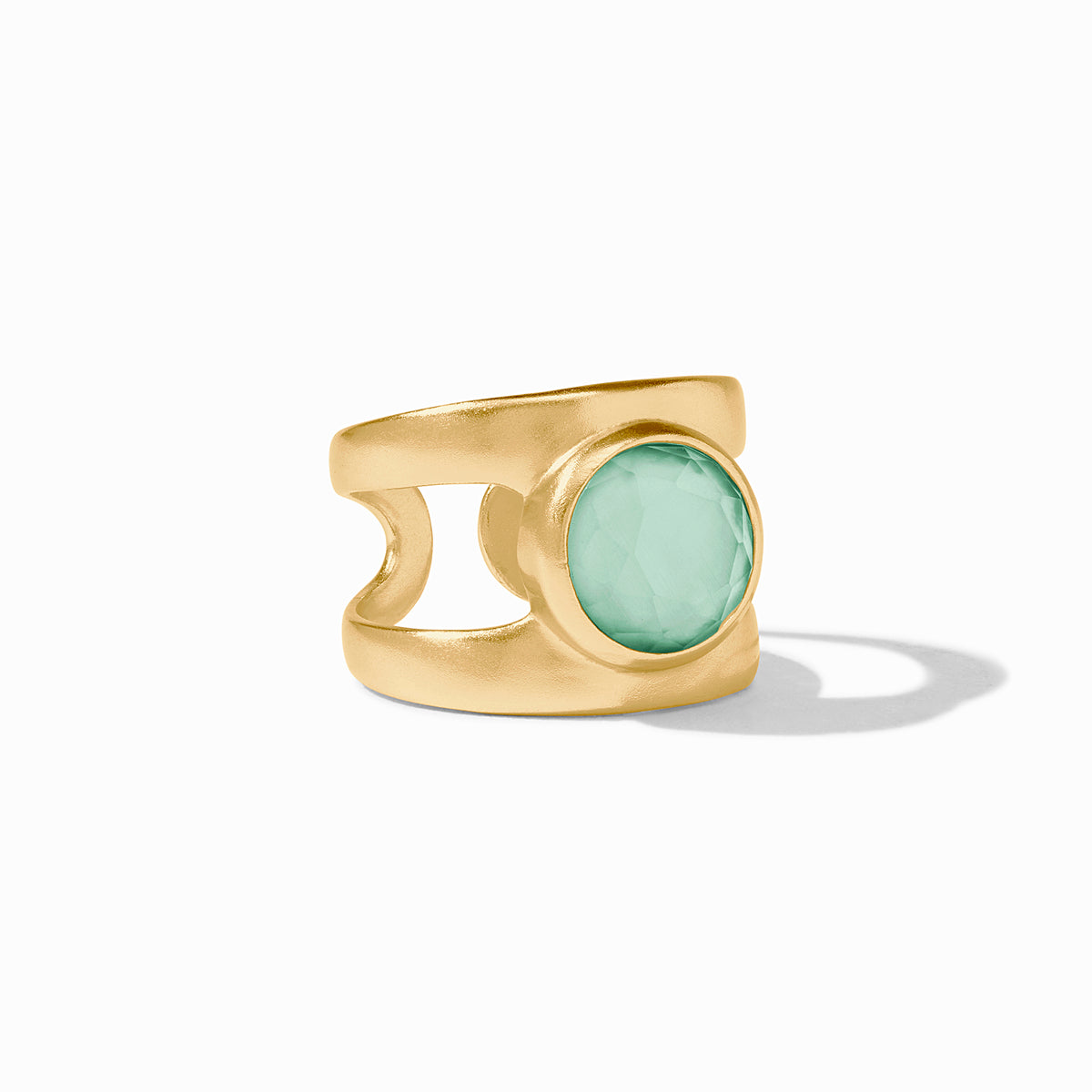 Julie Vos - Laguna Stone Ring, Iridescent Aquamarine Blue / 8/9