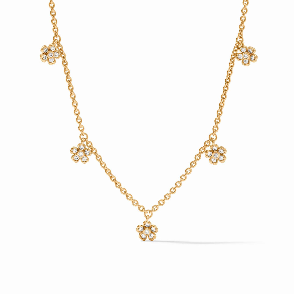 Julie Vos - Laurel Delicate Charm Necklace, Cubic Zirconia