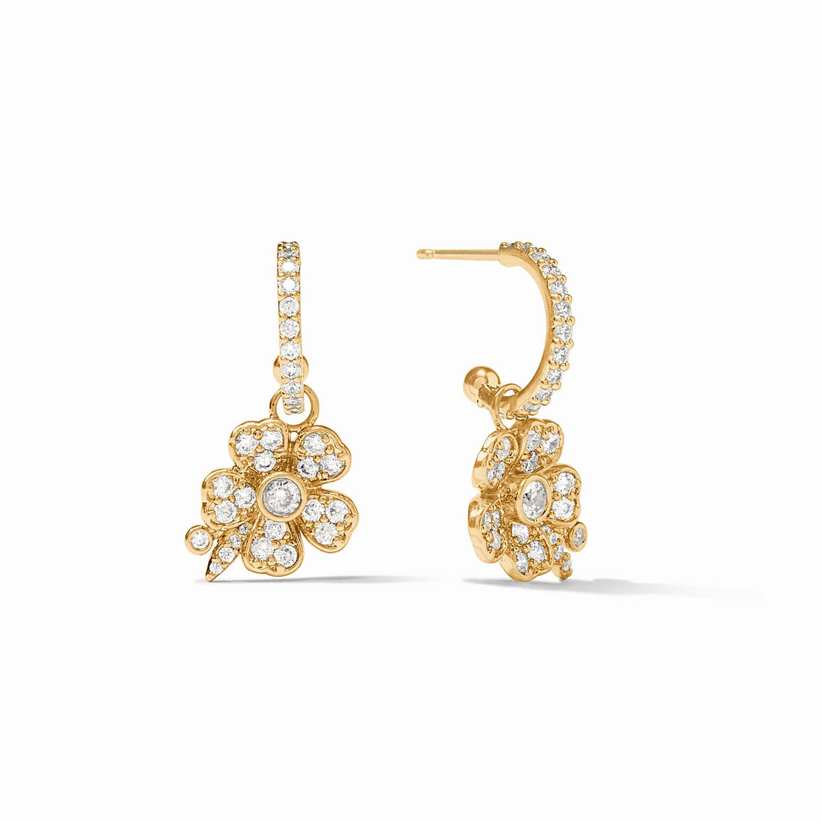 Julie Vos - Laurel Hoop & Charm Earring, Cubic Zirconia